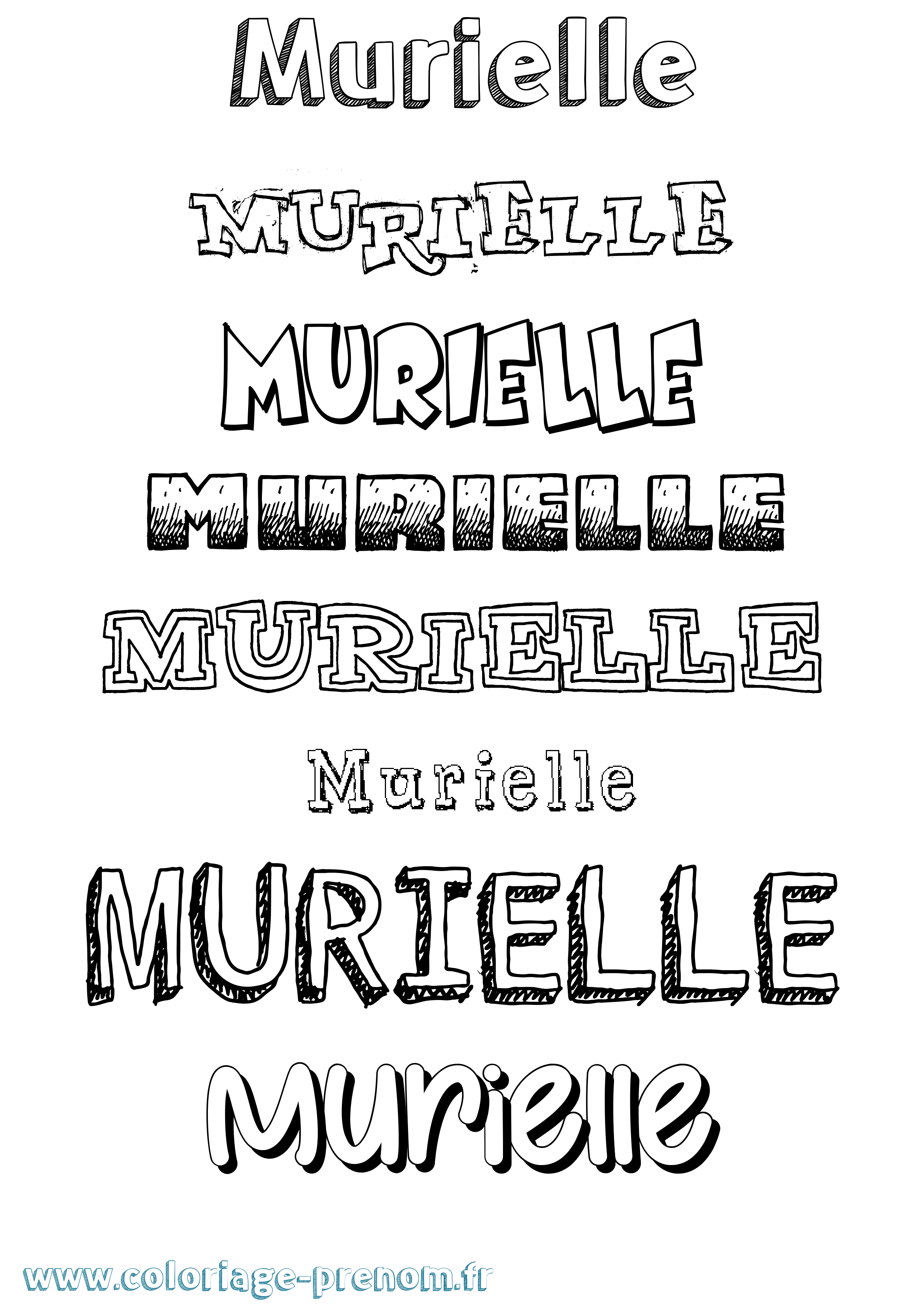 Coloriage Murielle Dessiné Coloriage prénom Murielle Dessiné