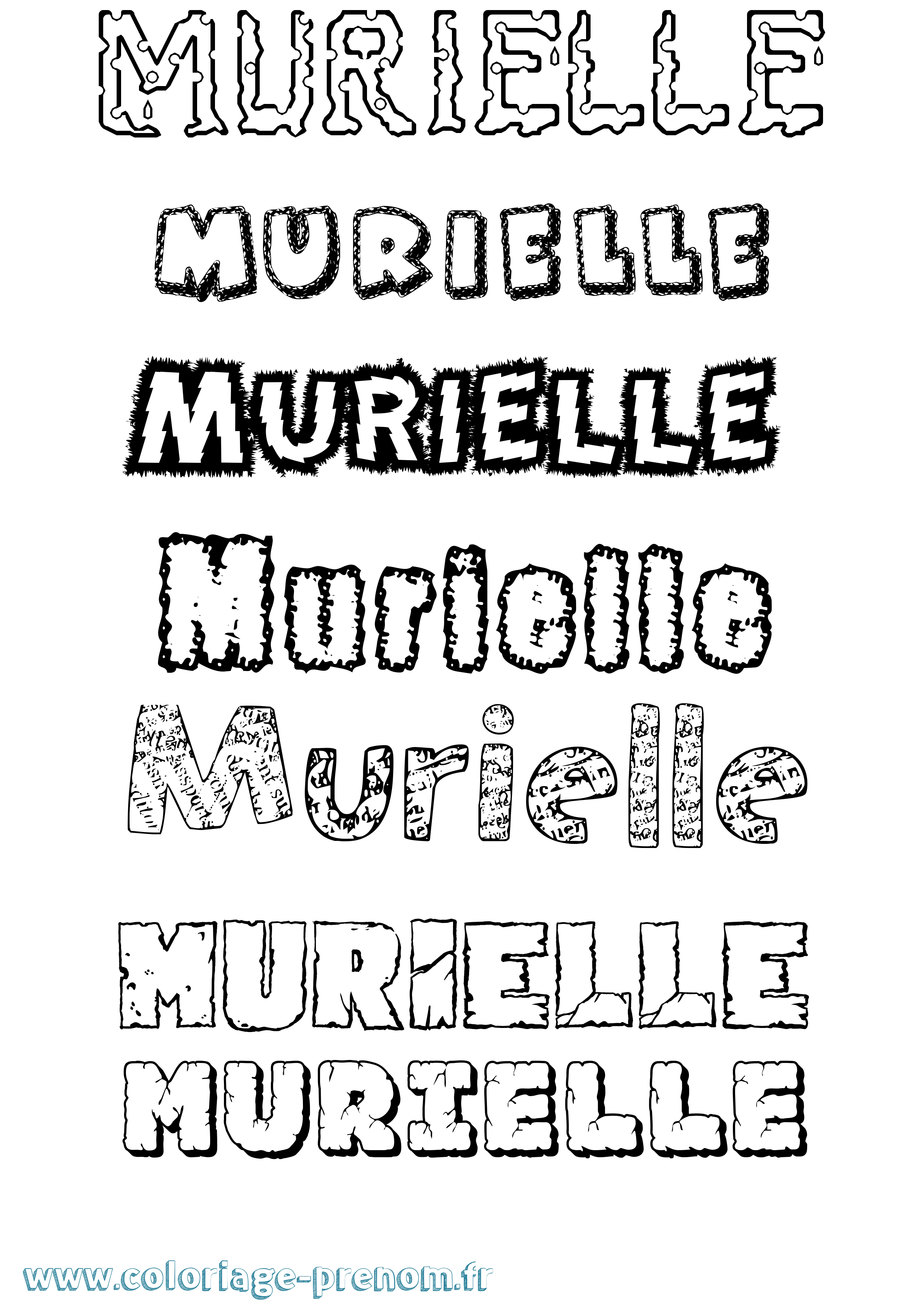 Coloriage Murielle Destructuré Coloriage prénom Murielle Destructuré