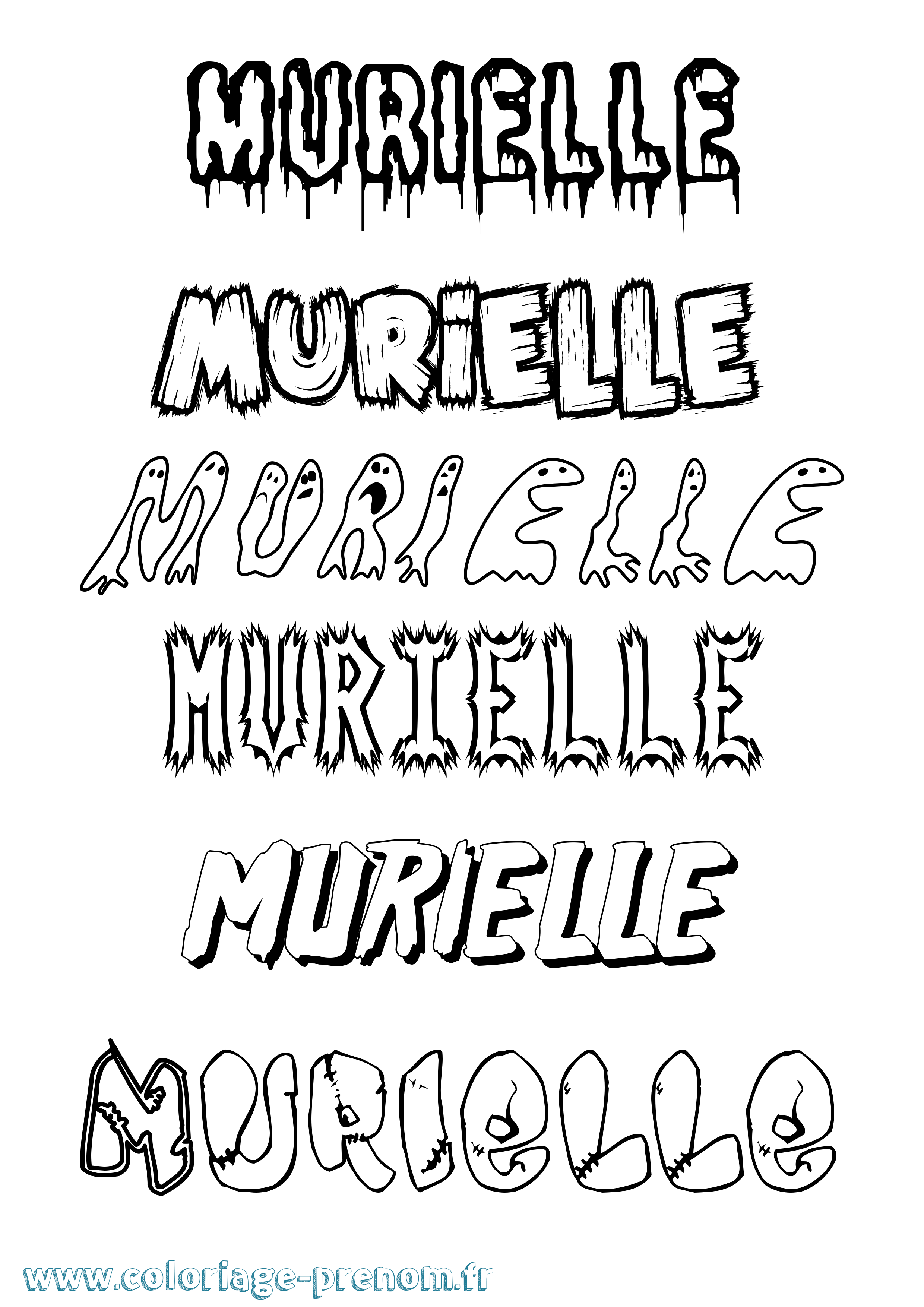 Coloriage Murielle Frisson Coloriage prénom Murielle Frisson