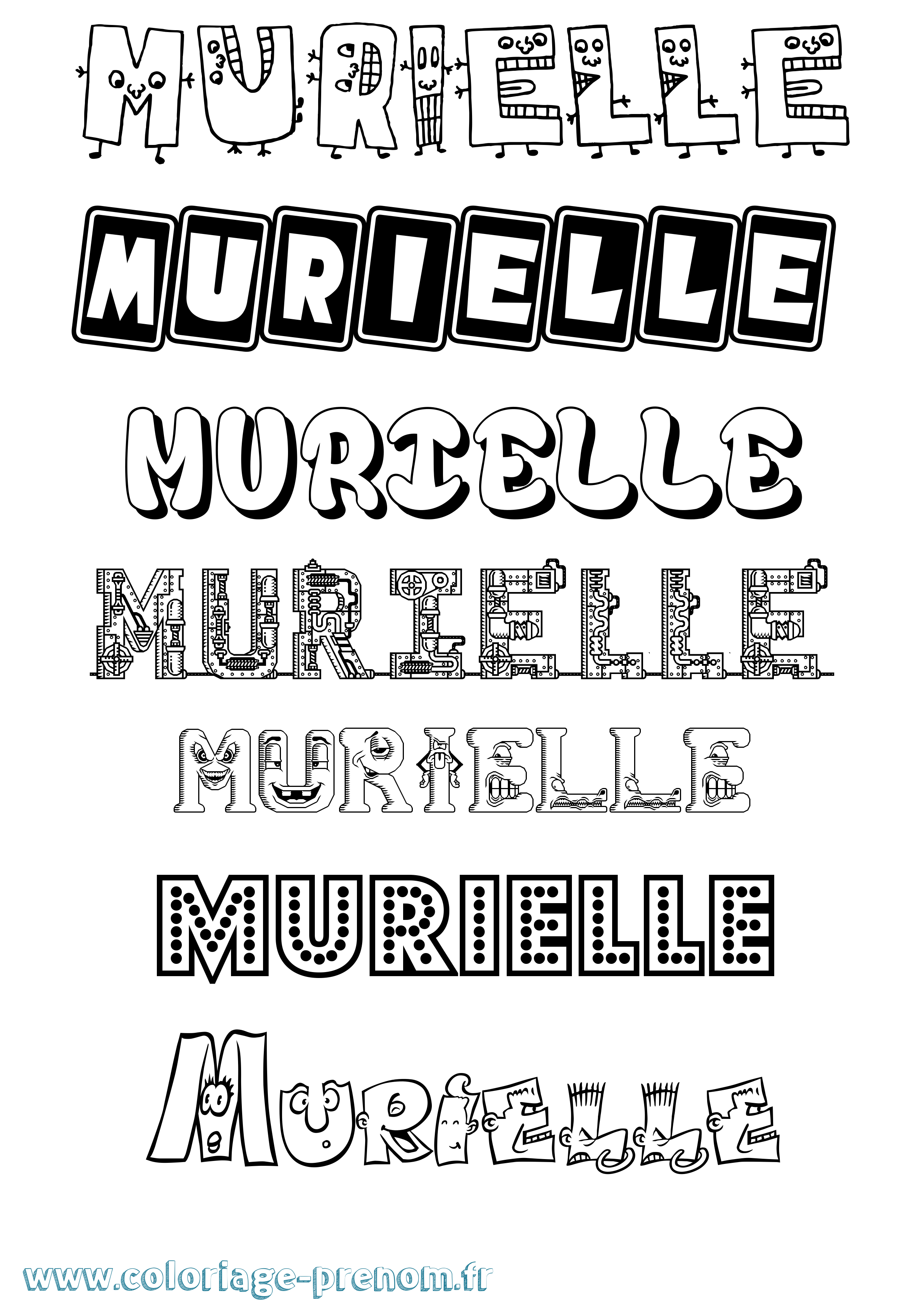 Coloriage Murielle Fun Coloriage prénom Murielle Fun