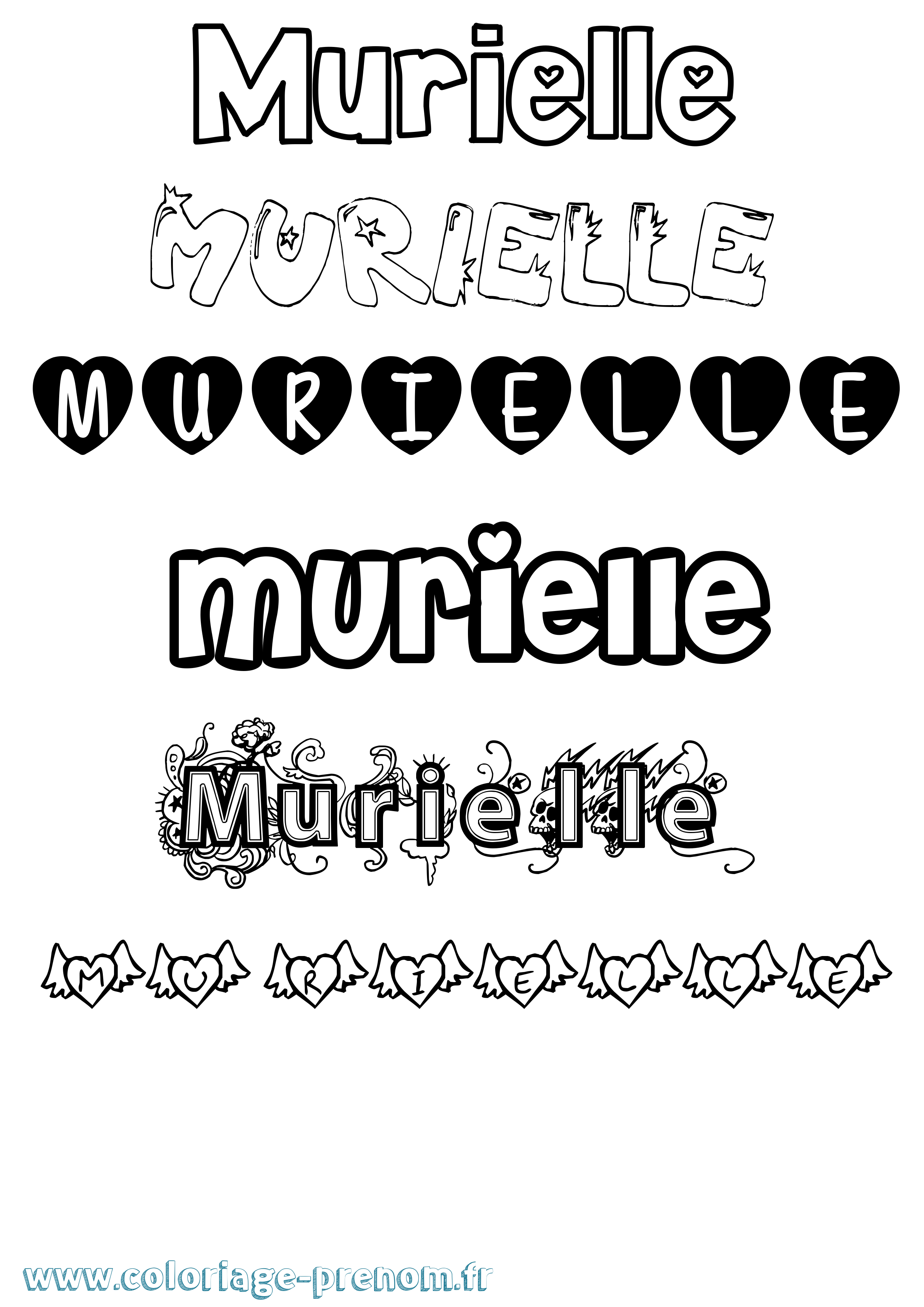 Coloriage Murielle Girly Coloriage prénom Murielle Girly