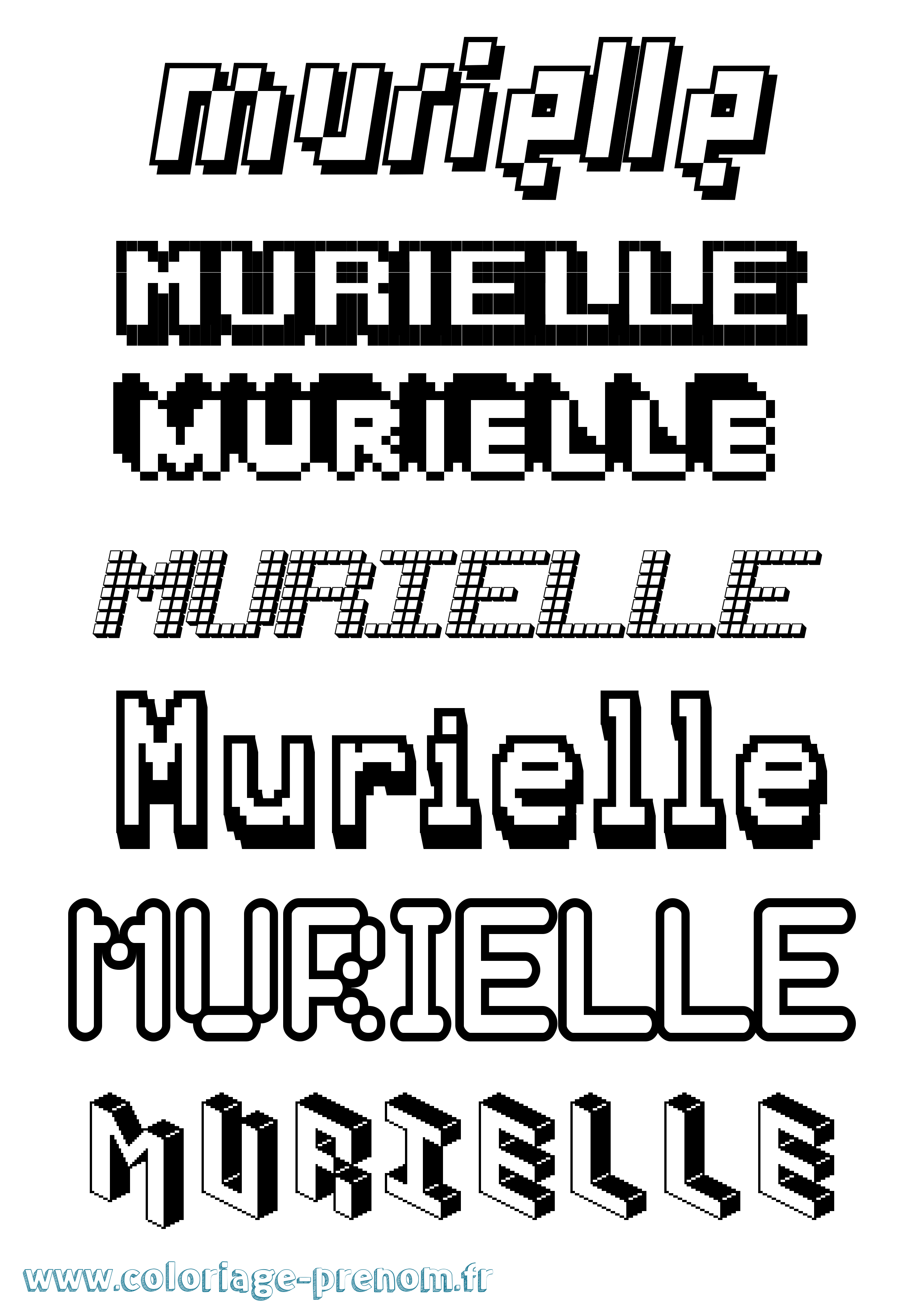 Coloriage Murielle Pixel Coloriage prénom Murielle Pixel