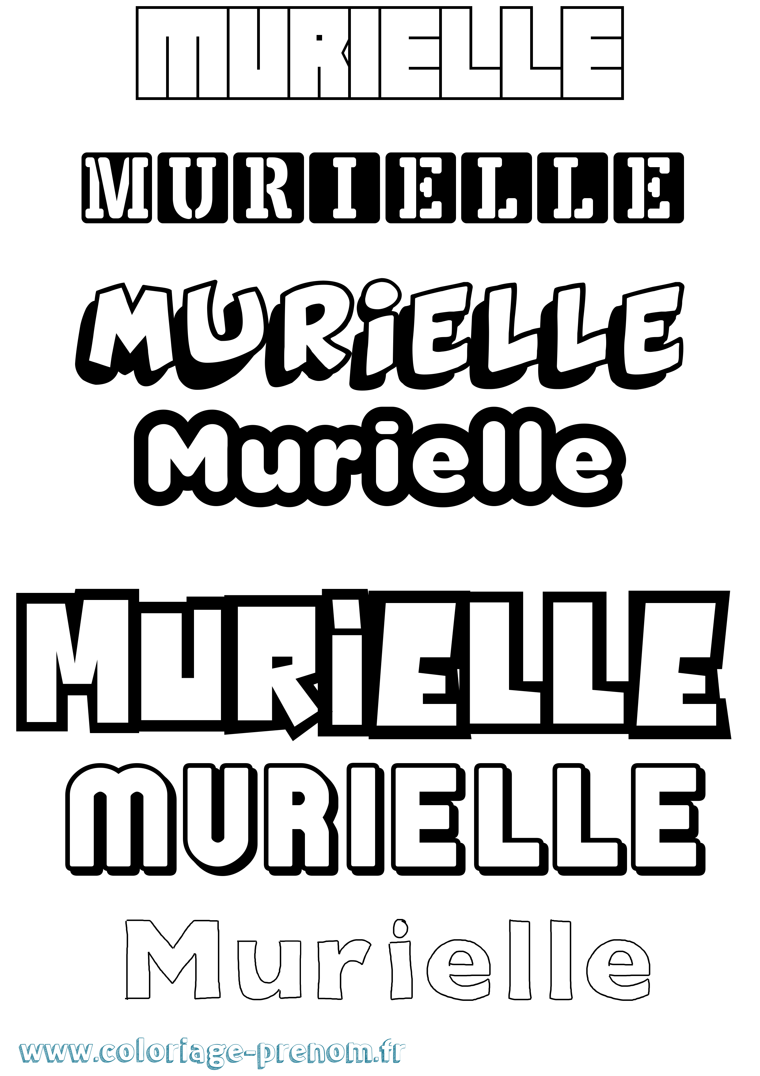 Coloriage Murielle Simple Coloriage prénom Murielle Simple