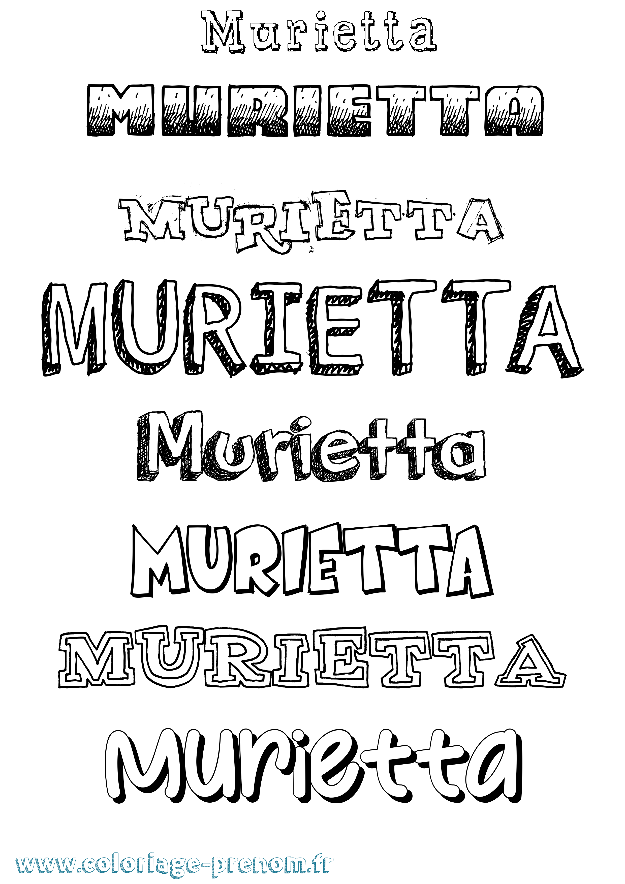 Coloriage Murietta Dessiné Coloriage prénom Murietta Dessiné