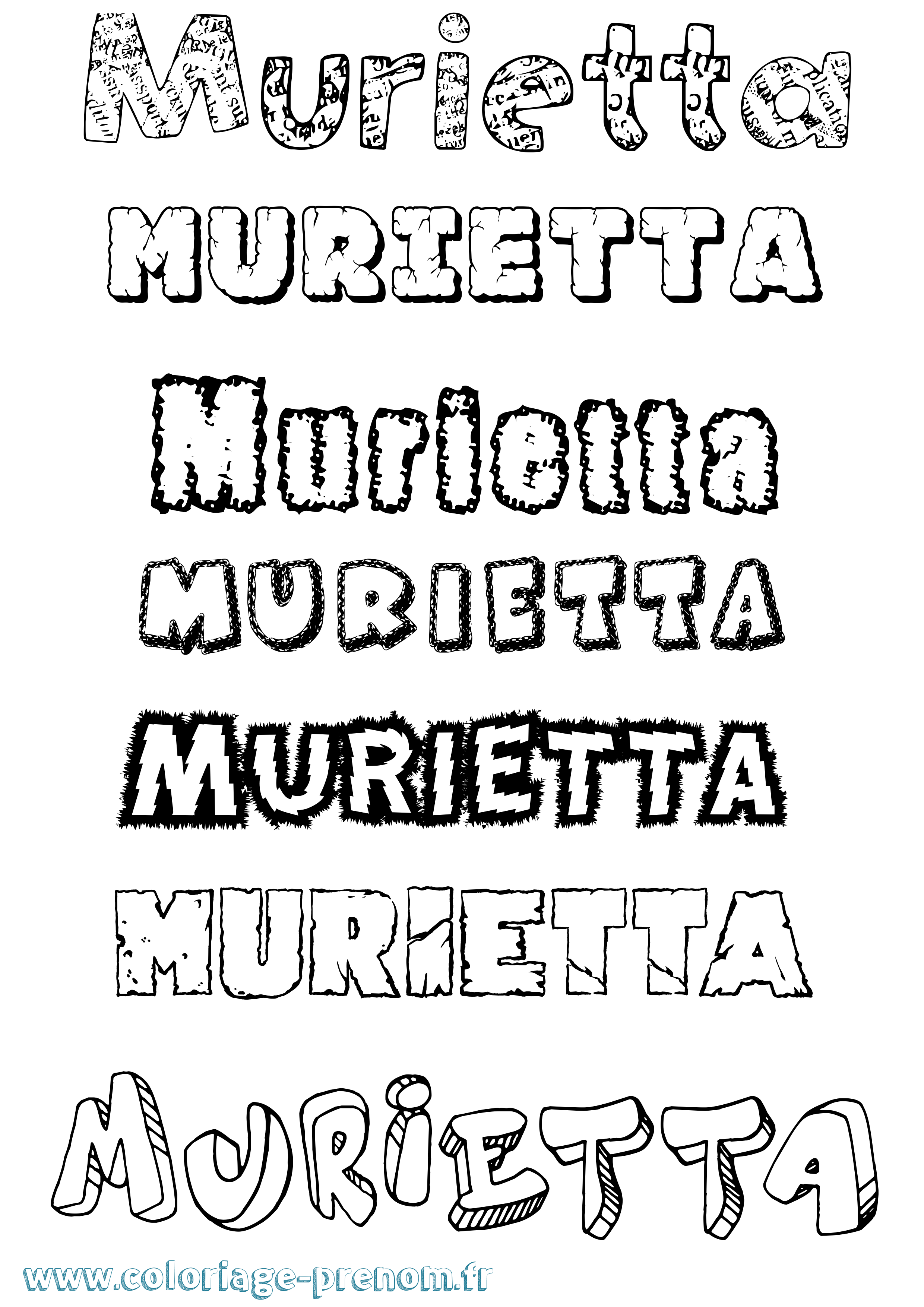 Coloriage Murietta Destructuré Coloriage prénom Murietta Destructuré