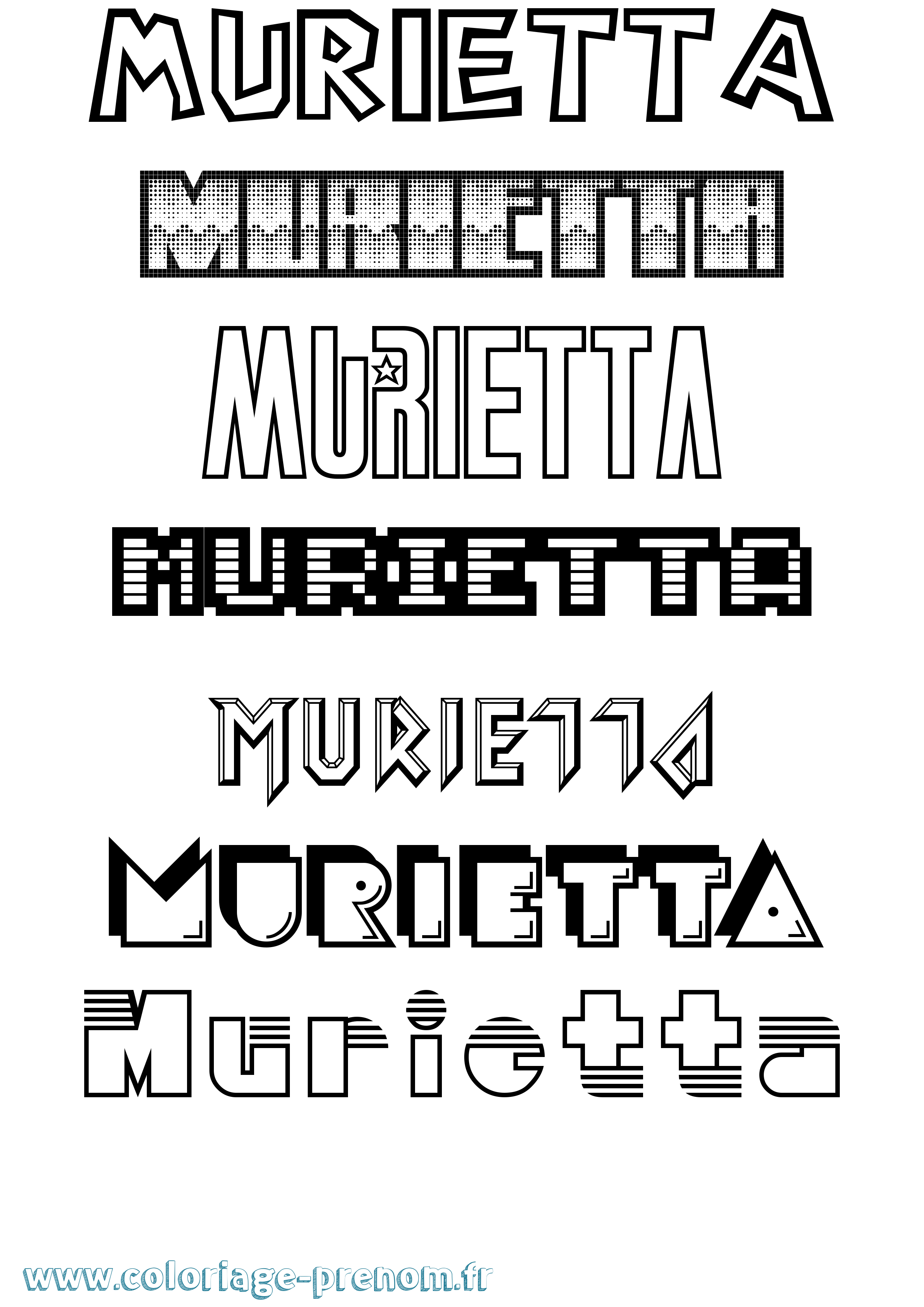Coloriage Murietta Jeux Vidéos Coloriage prénom Murietta Jeux Vidéos