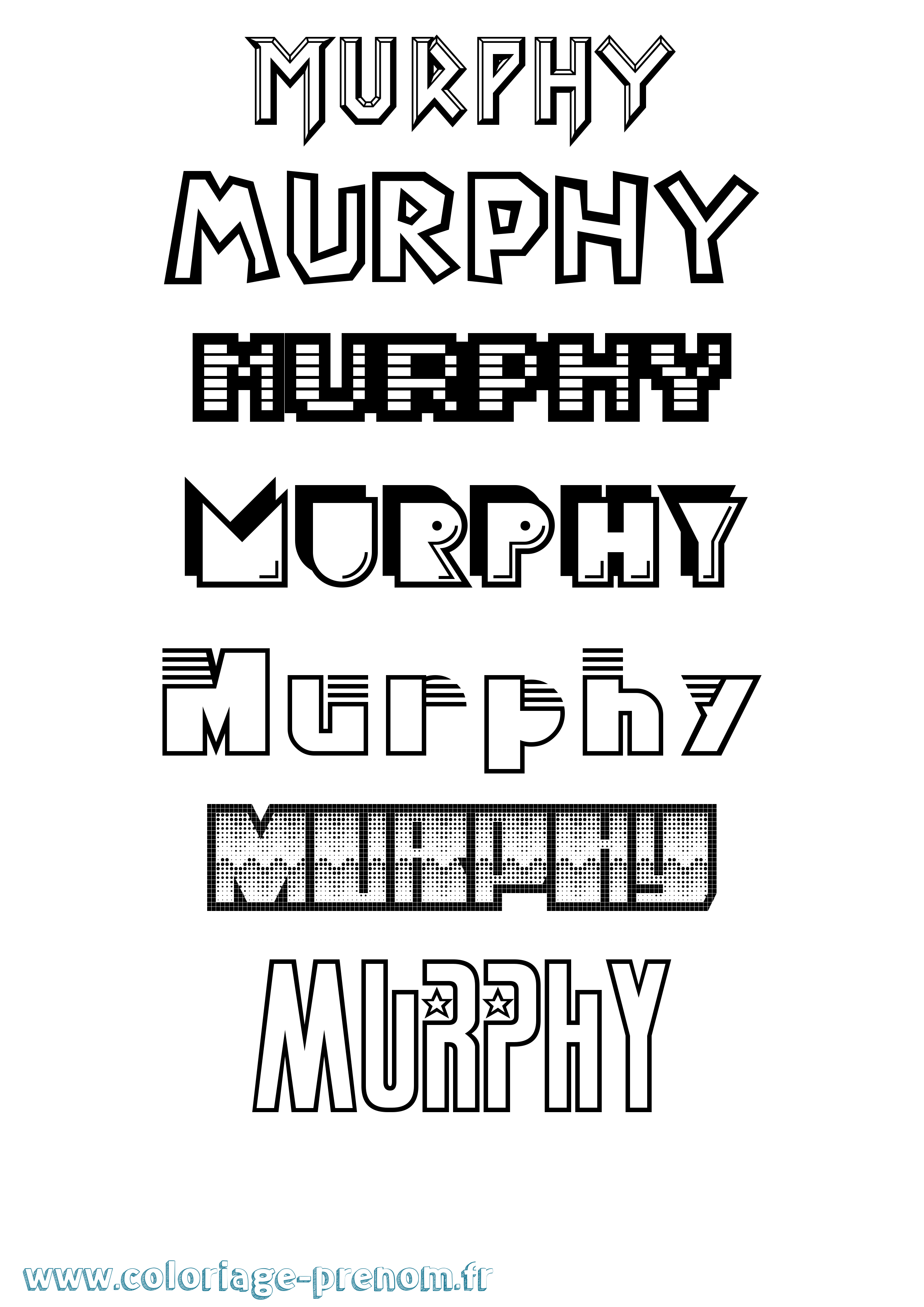 Coloriage Murphy Jeux Vidéos Coloriage prénom Murphy Jeux Vidéos