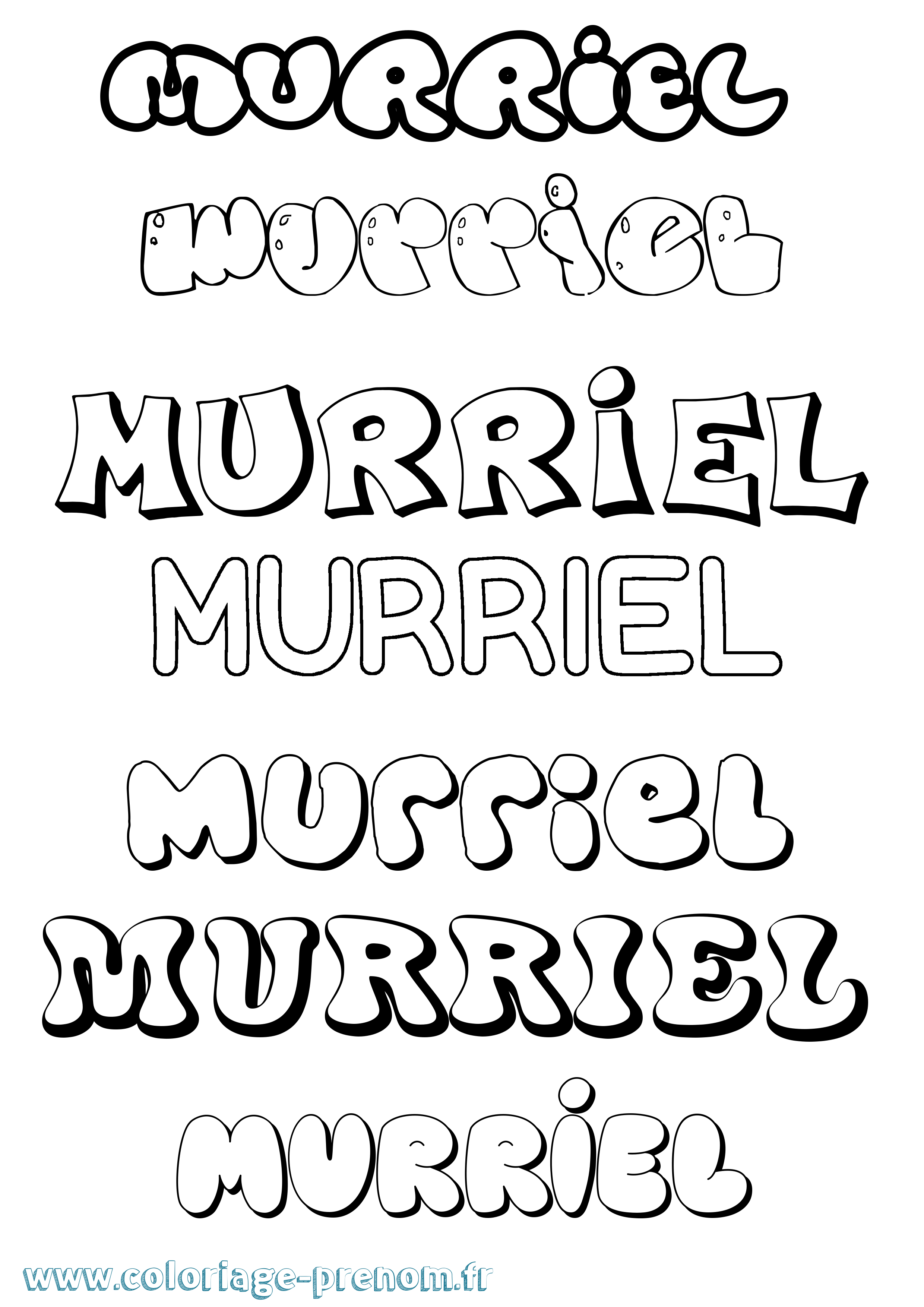Coloriage Murriel Bubble Coloriage prénom Murriel Bubble