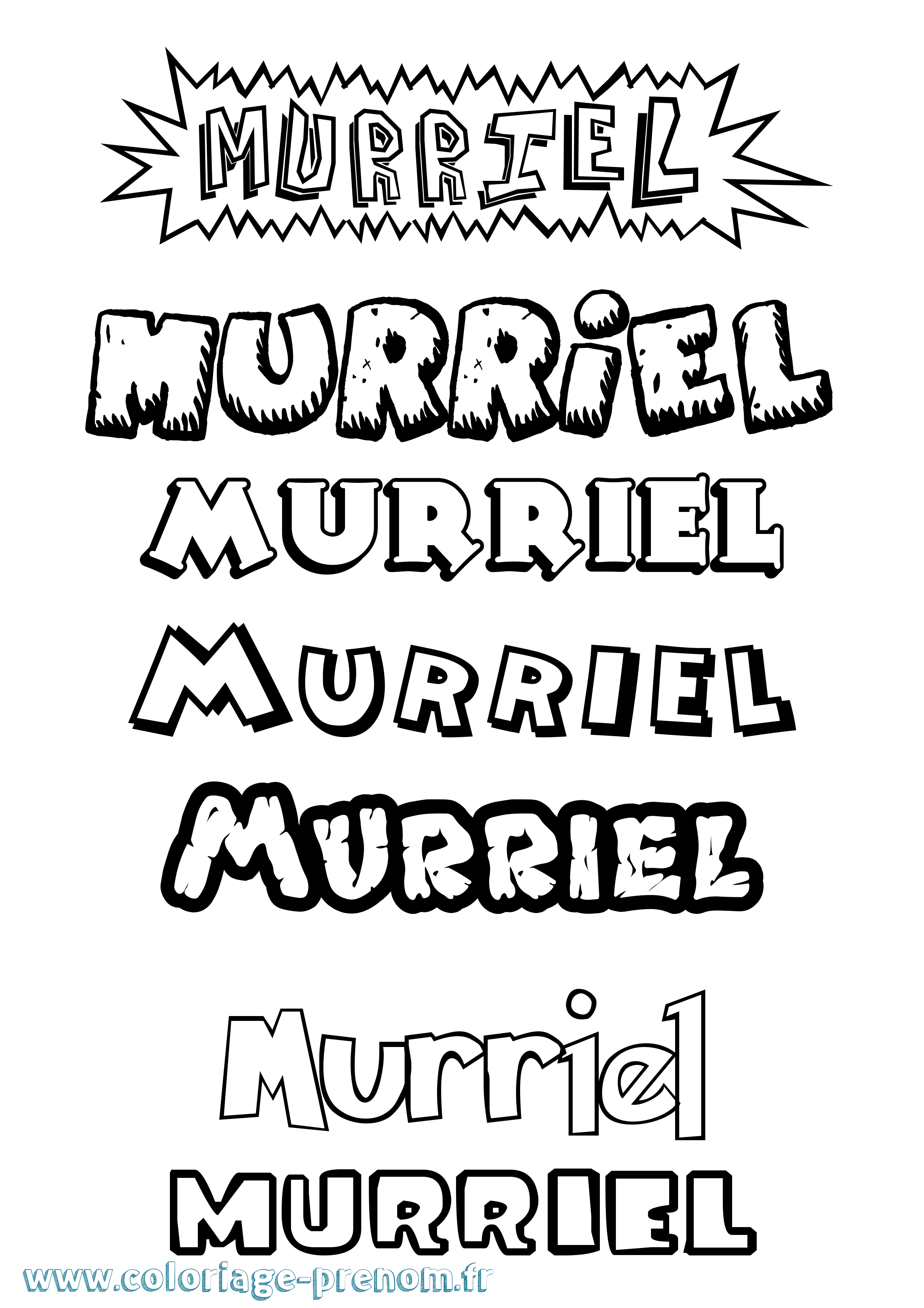 Coloriage Murriel Dessin Animé Coloriage prénom Murriel Dessin Animé