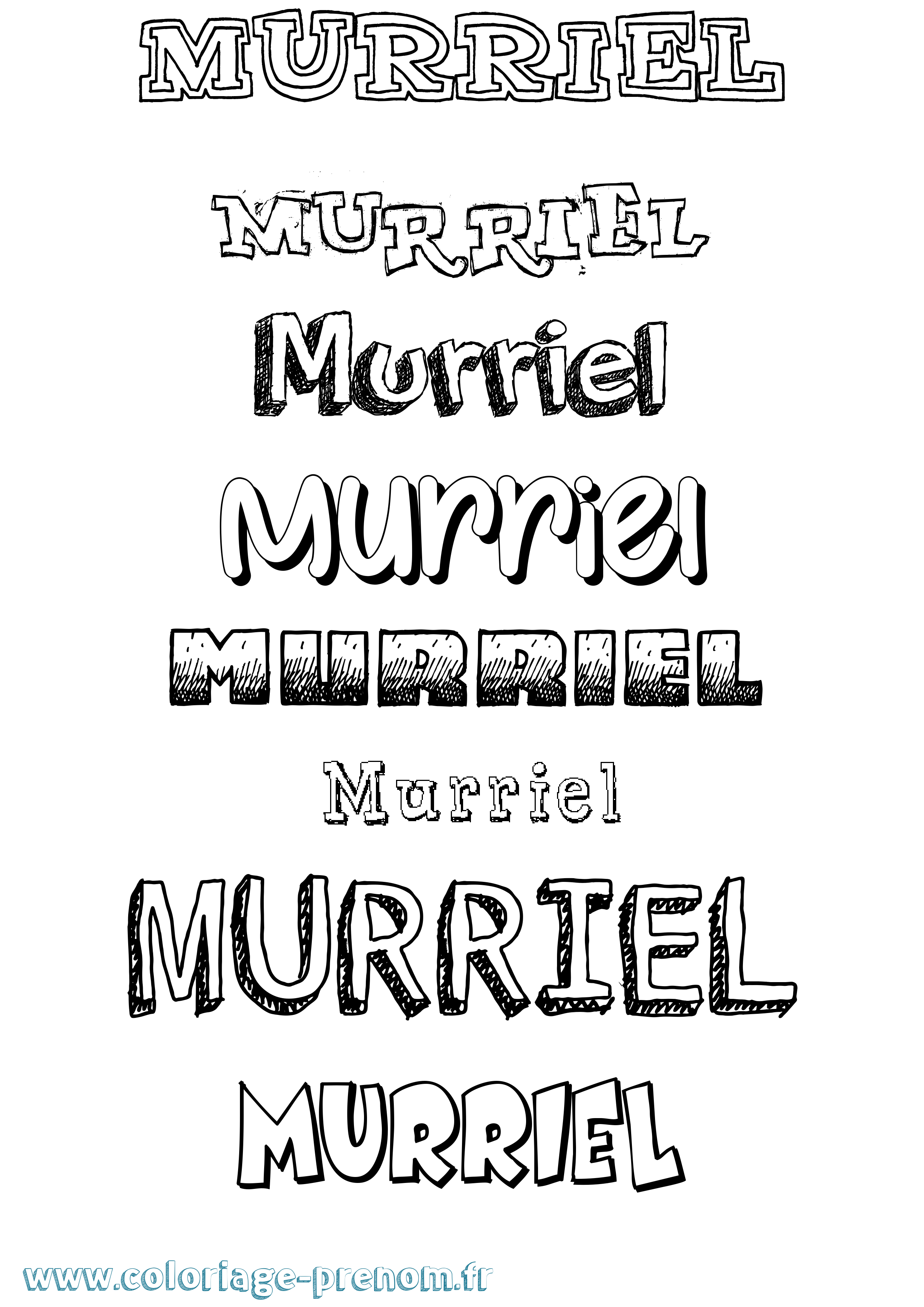 Coloriage Murriel Dessiné Coloriage prénom Murriel Dessiné
