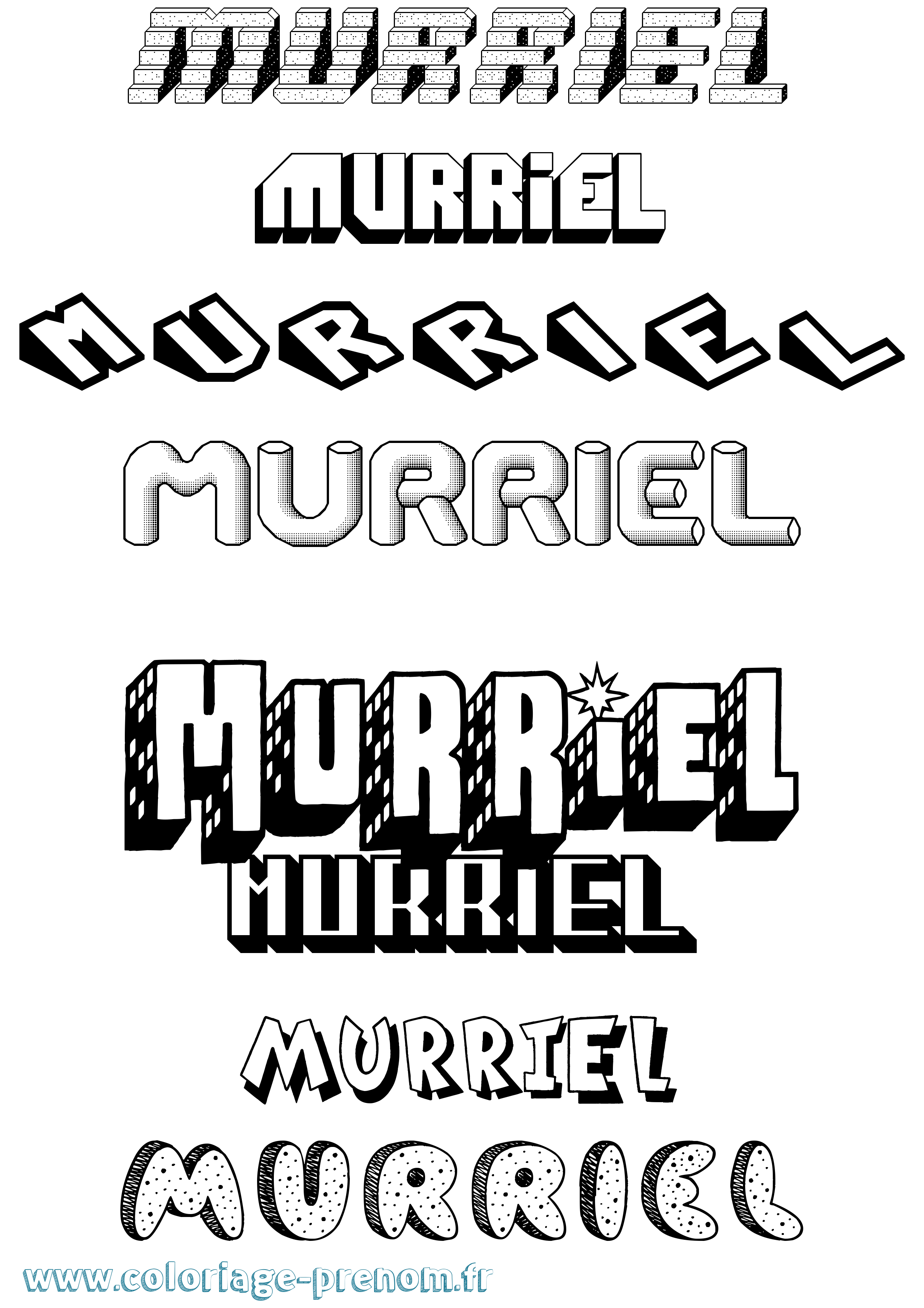 Coloriage Murriel Effet 3D Coloriage prénom Murriel Effet 3D