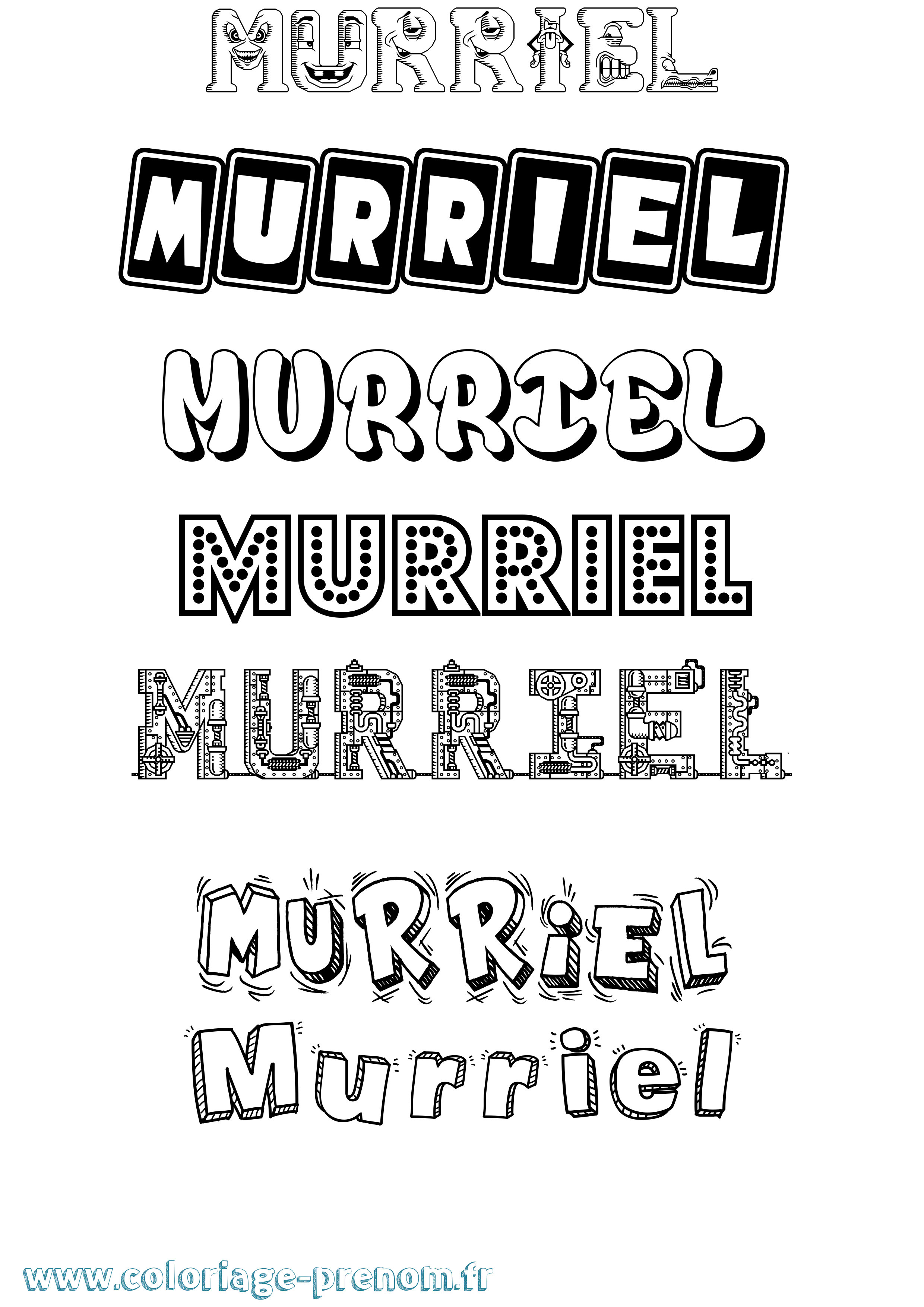 Coloriage Murriel Fun Coloriage prénom Murriel Fun