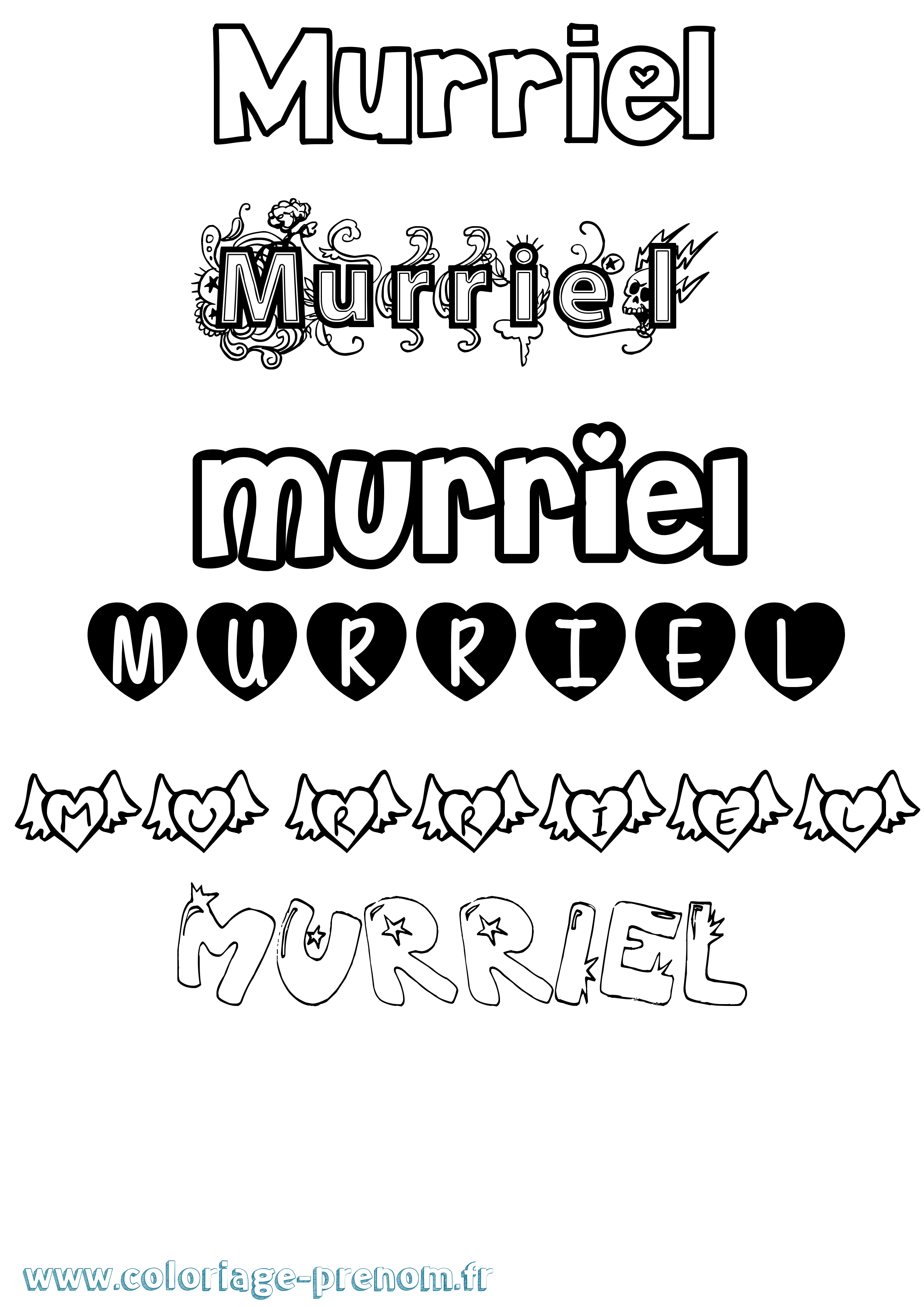 Coloriage Murriel Girly Coloriage prénom Murriel Girly