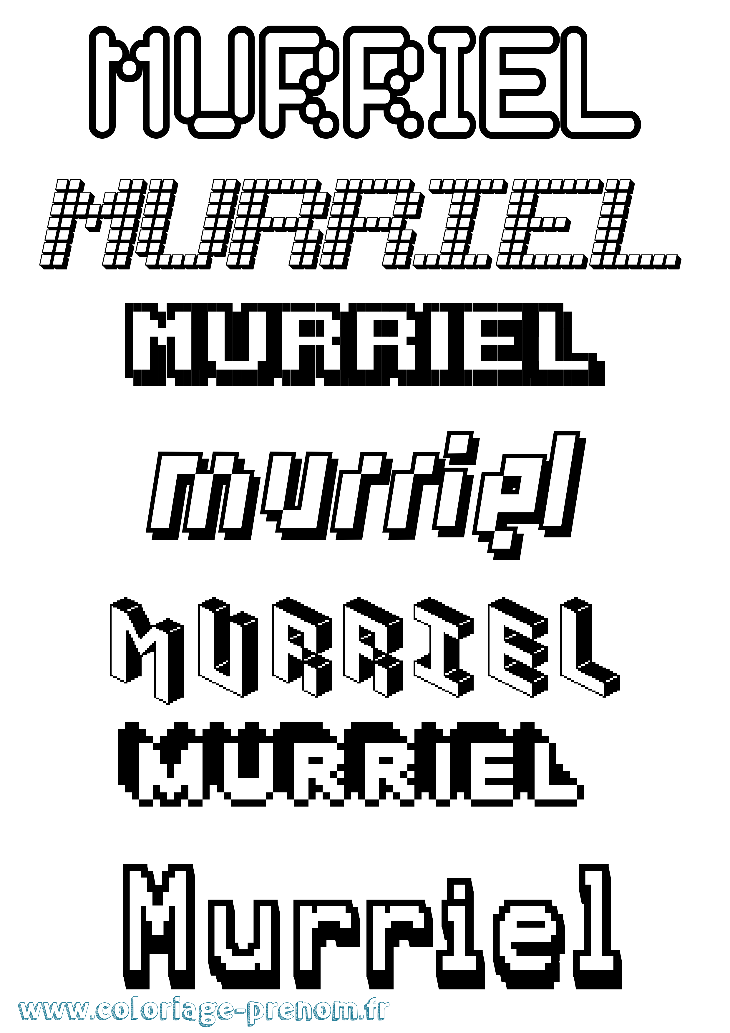 Coloriage Murriel Pixel Coloriage prénom Murriel Pixel