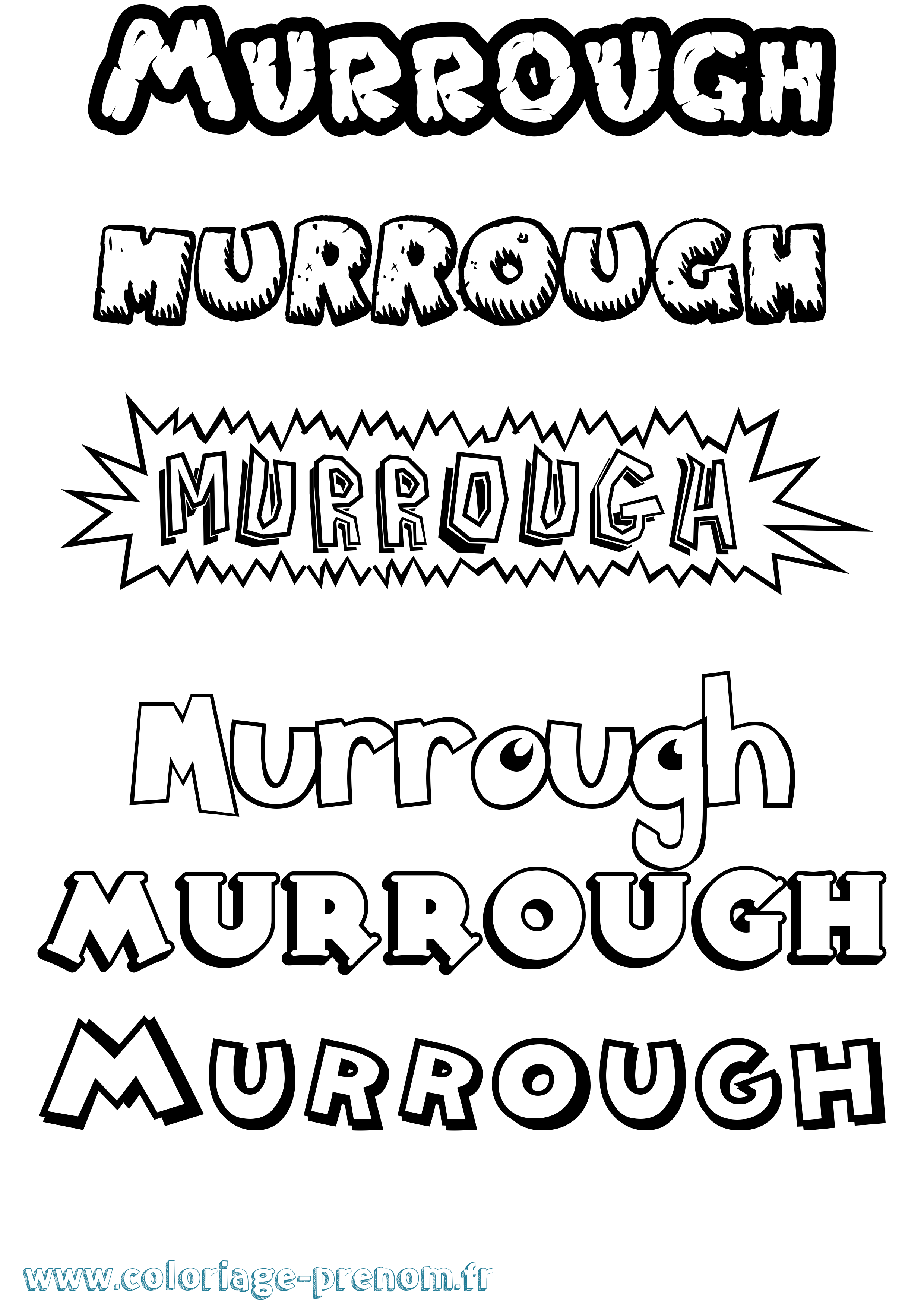Coloriage Murrough Dessin Animé Coloriage prénom Murrough Dessin Animé