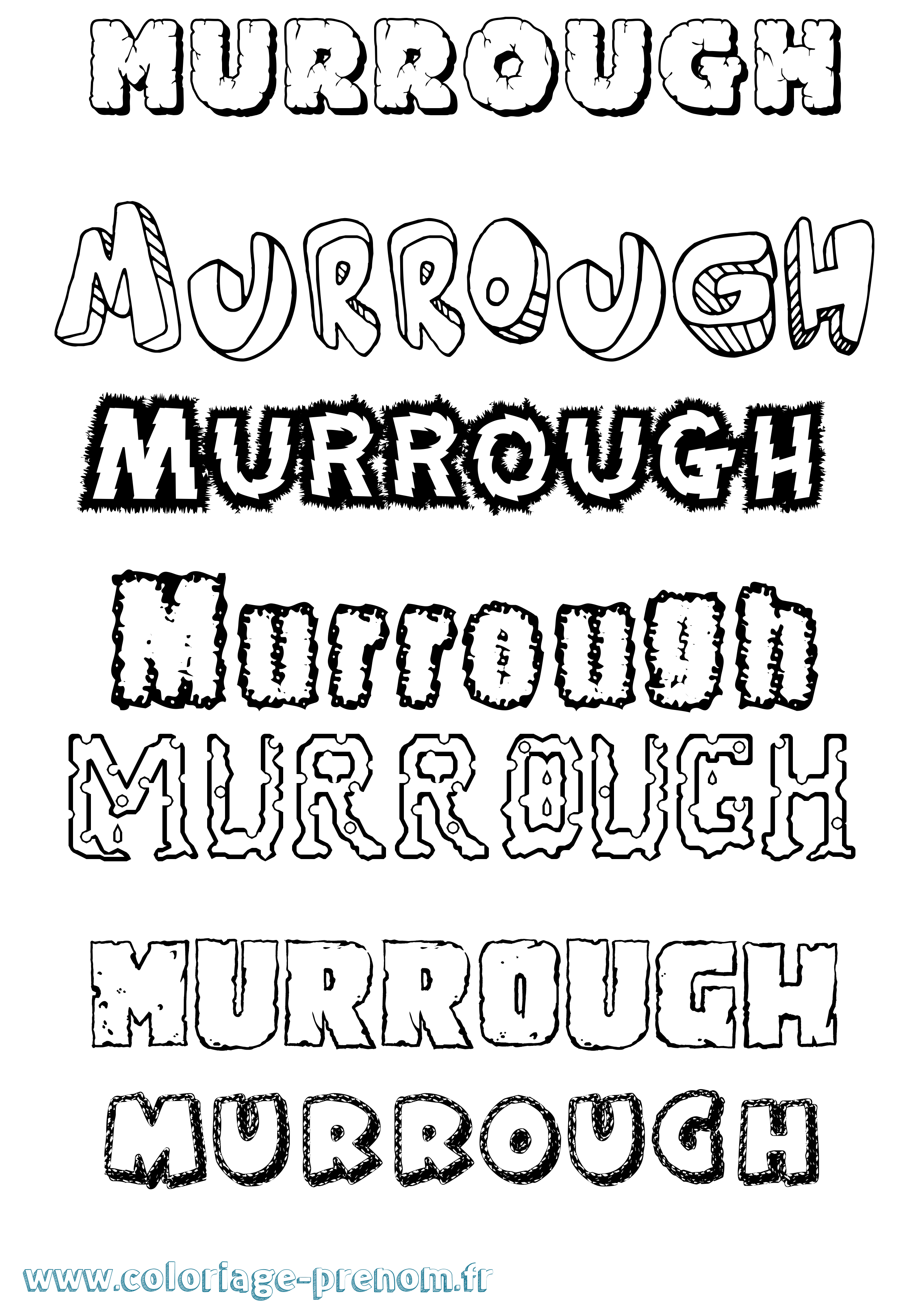 Coloriage Murrough Destructuré Coloriage prénom Murrough Destructuré