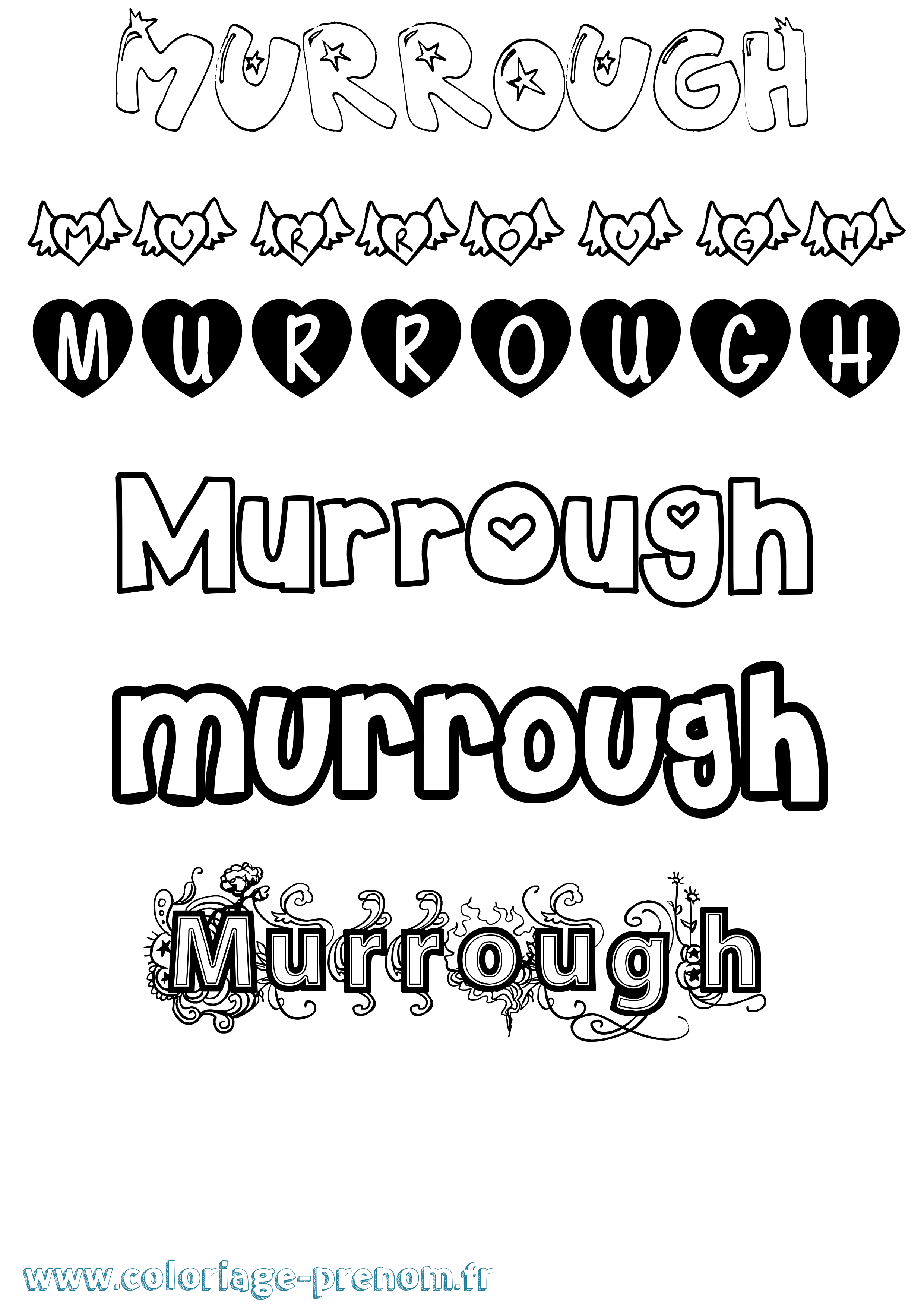 Coloriage Murrough Girly Coloriage prénom Murrough Girly