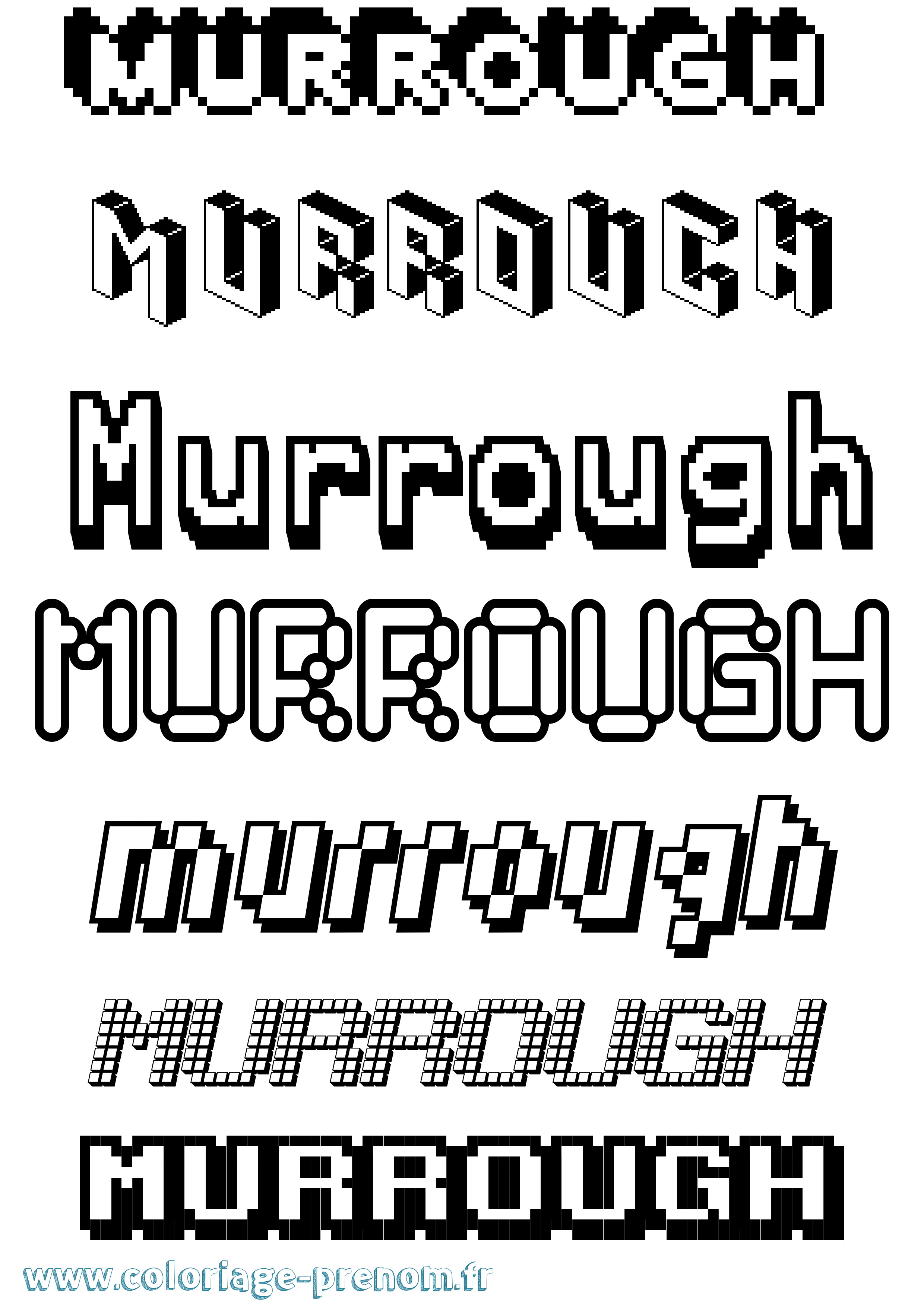 Coloriage Murrough Pixel Coloriage prénom Murrough Pixel