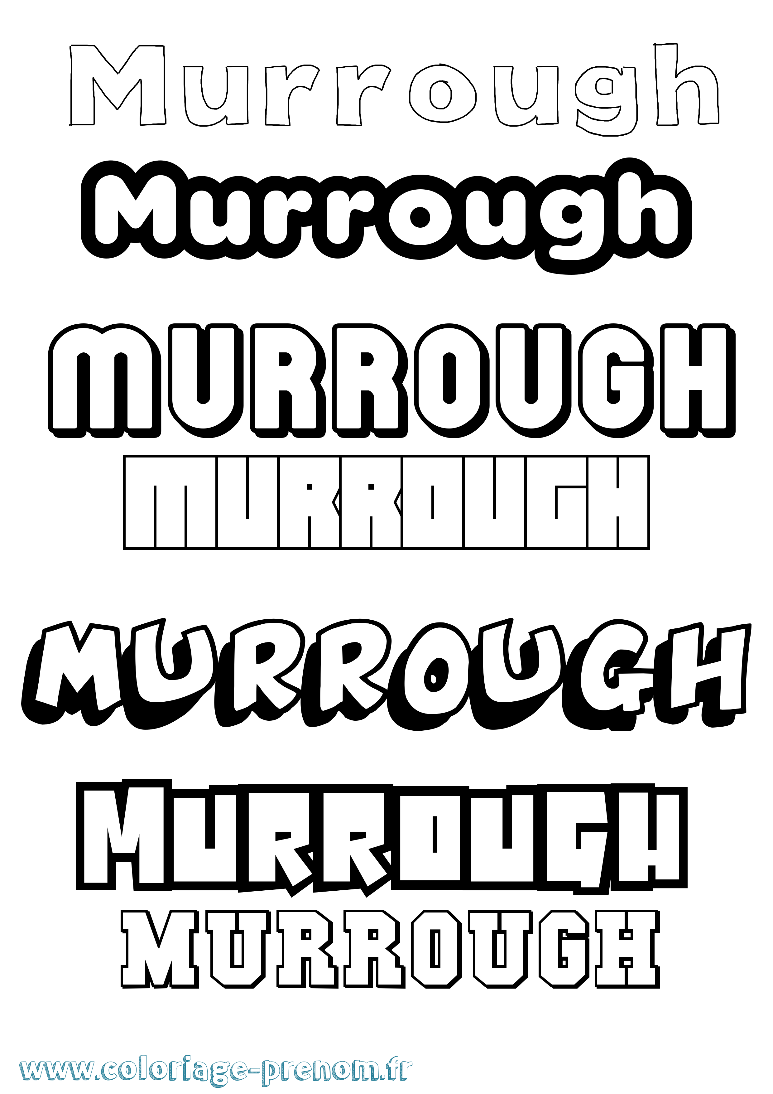 Coloriage Murrough Simple Coloriage prénom Murrough Simple