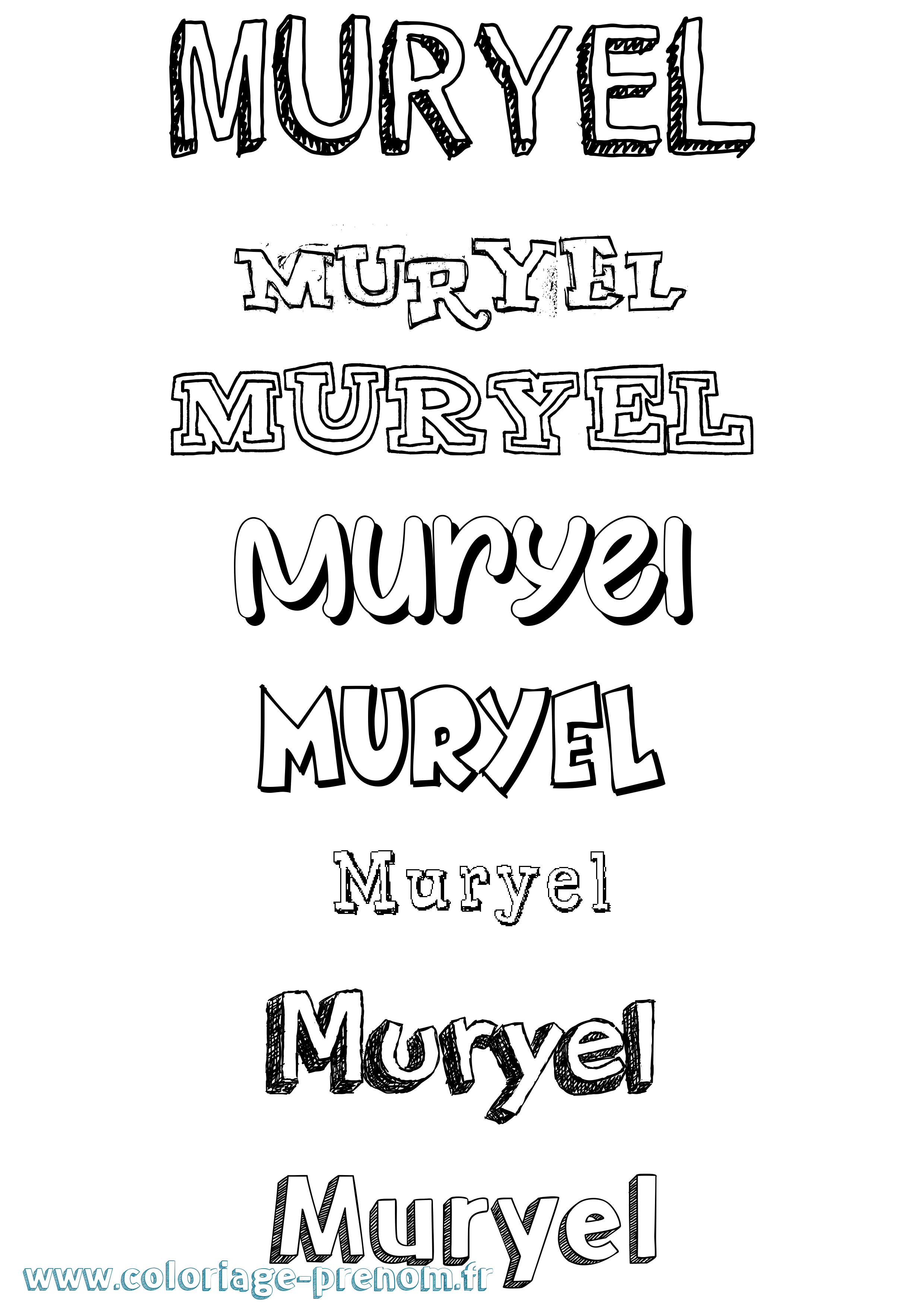 Coloriage Muryel Dessiné Coloriage prénom Muryel Dessiné
