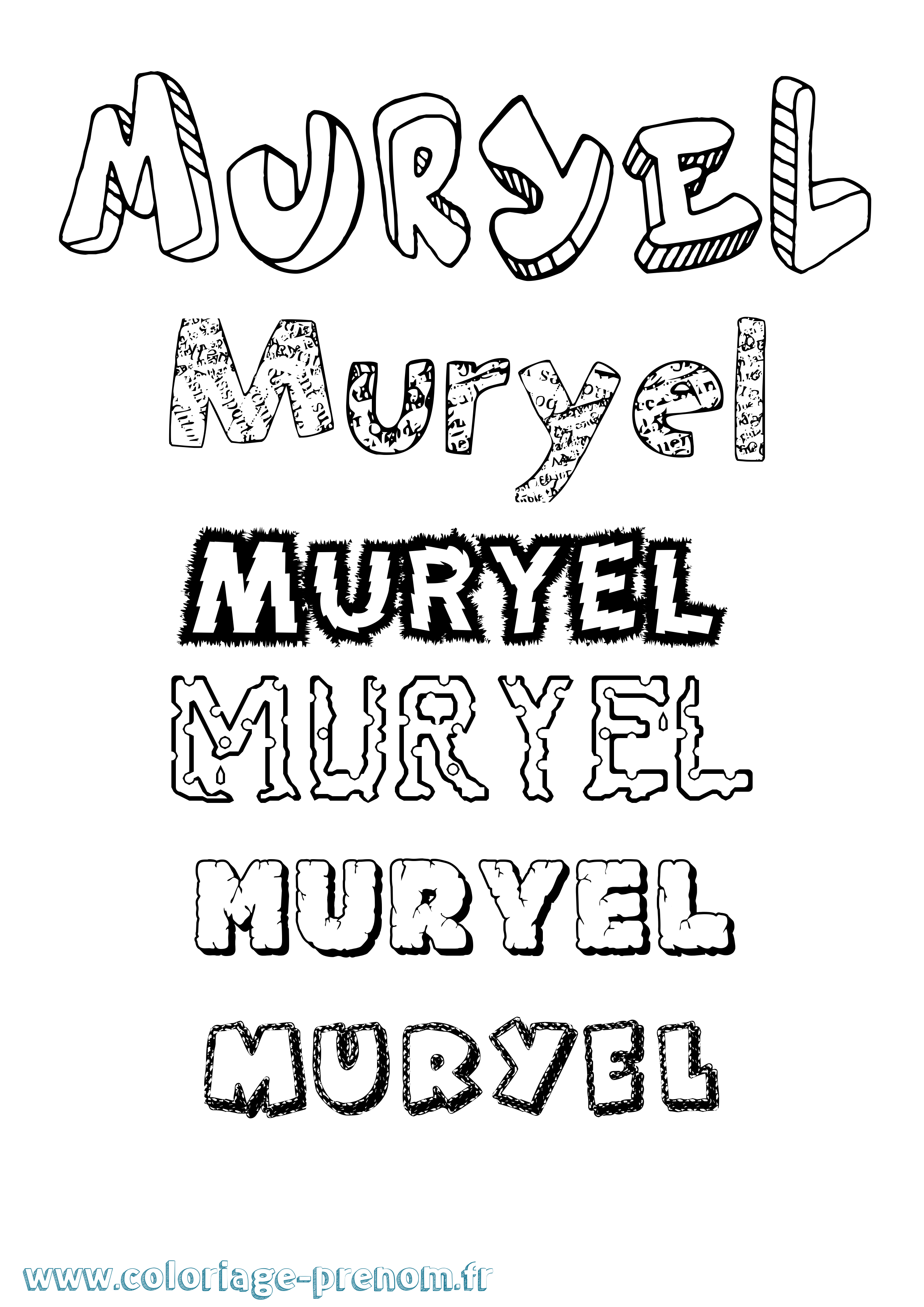 Coloriage Muryel Destructuré Coloriage prénom Muryel Destructuré