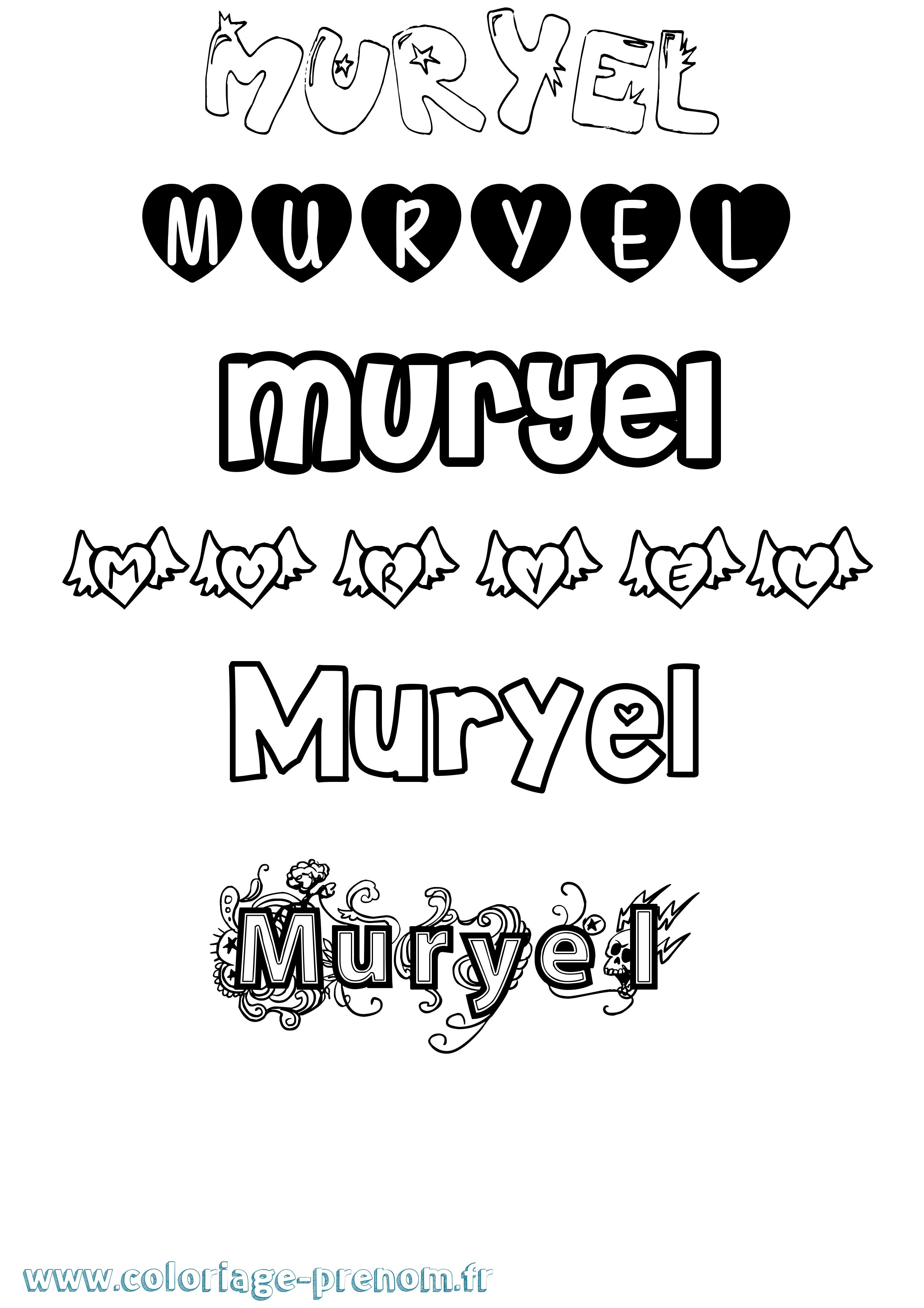 Coloriage Muryel Girly Coloriage prénom Muryel Girly