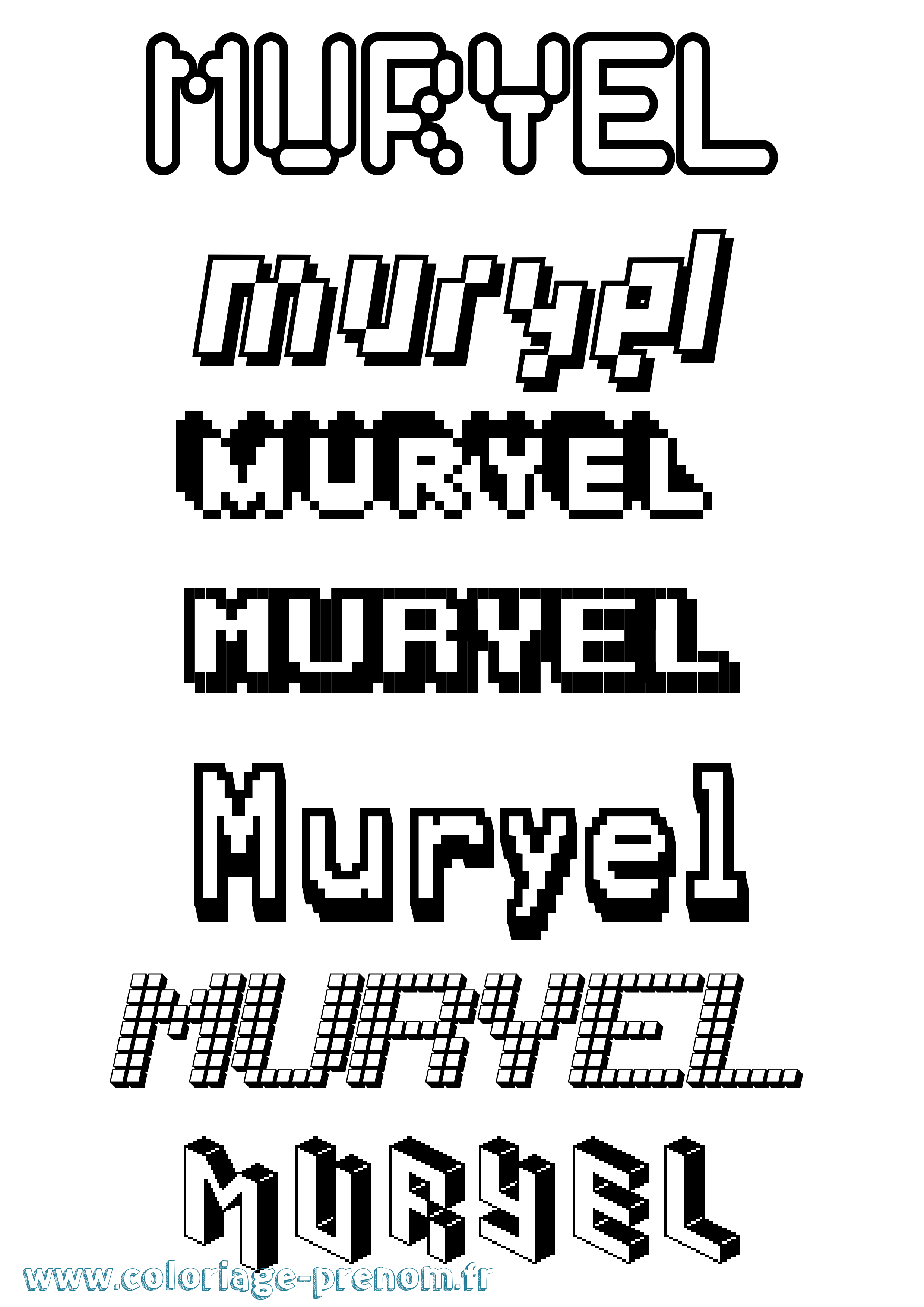 Coloriage Muryel Pixel Coloriage prénom Muryel Pixel