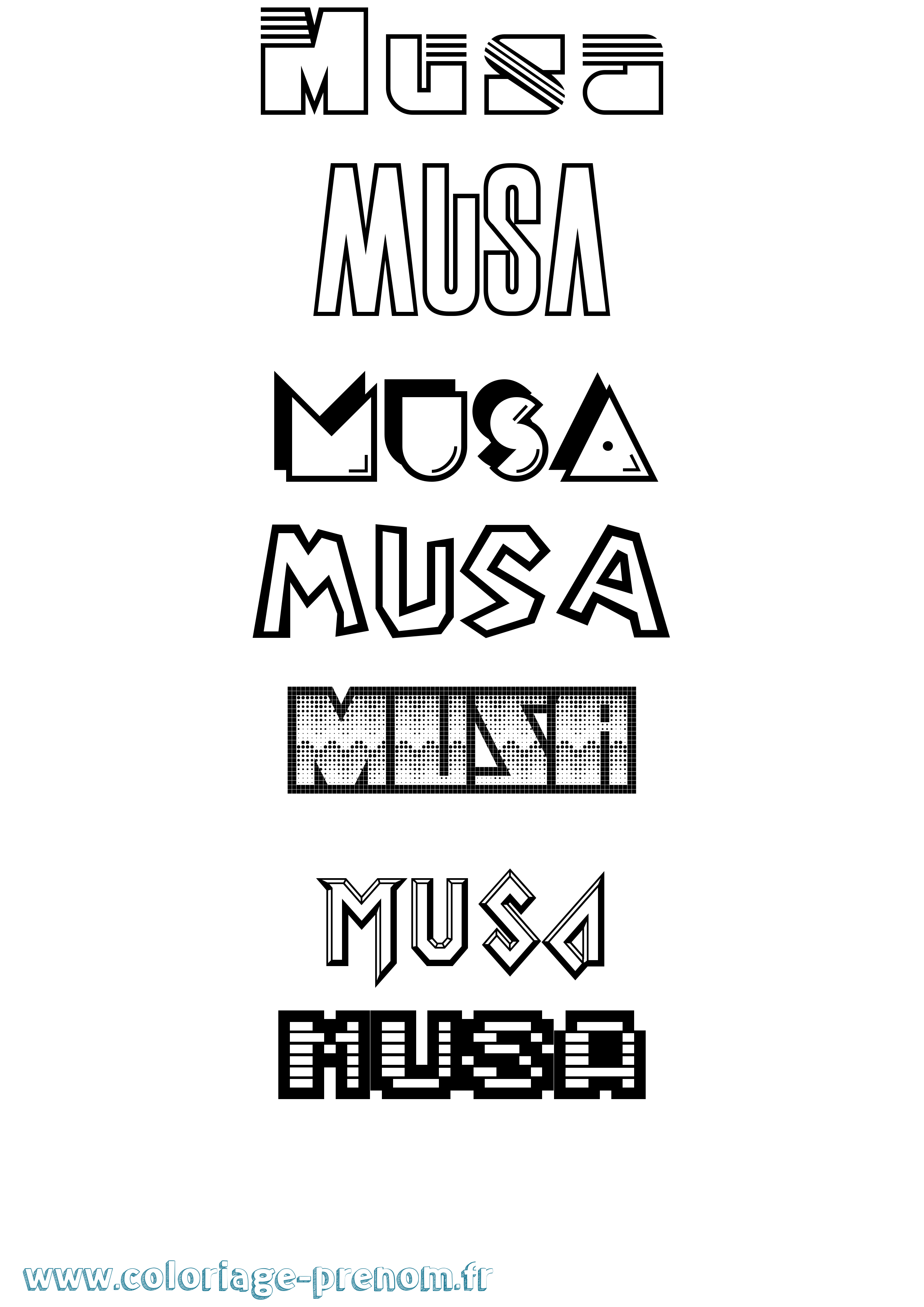Coloriage Musa Jeux Vidéos Coloriage prénom Musa Jeux Vidéos