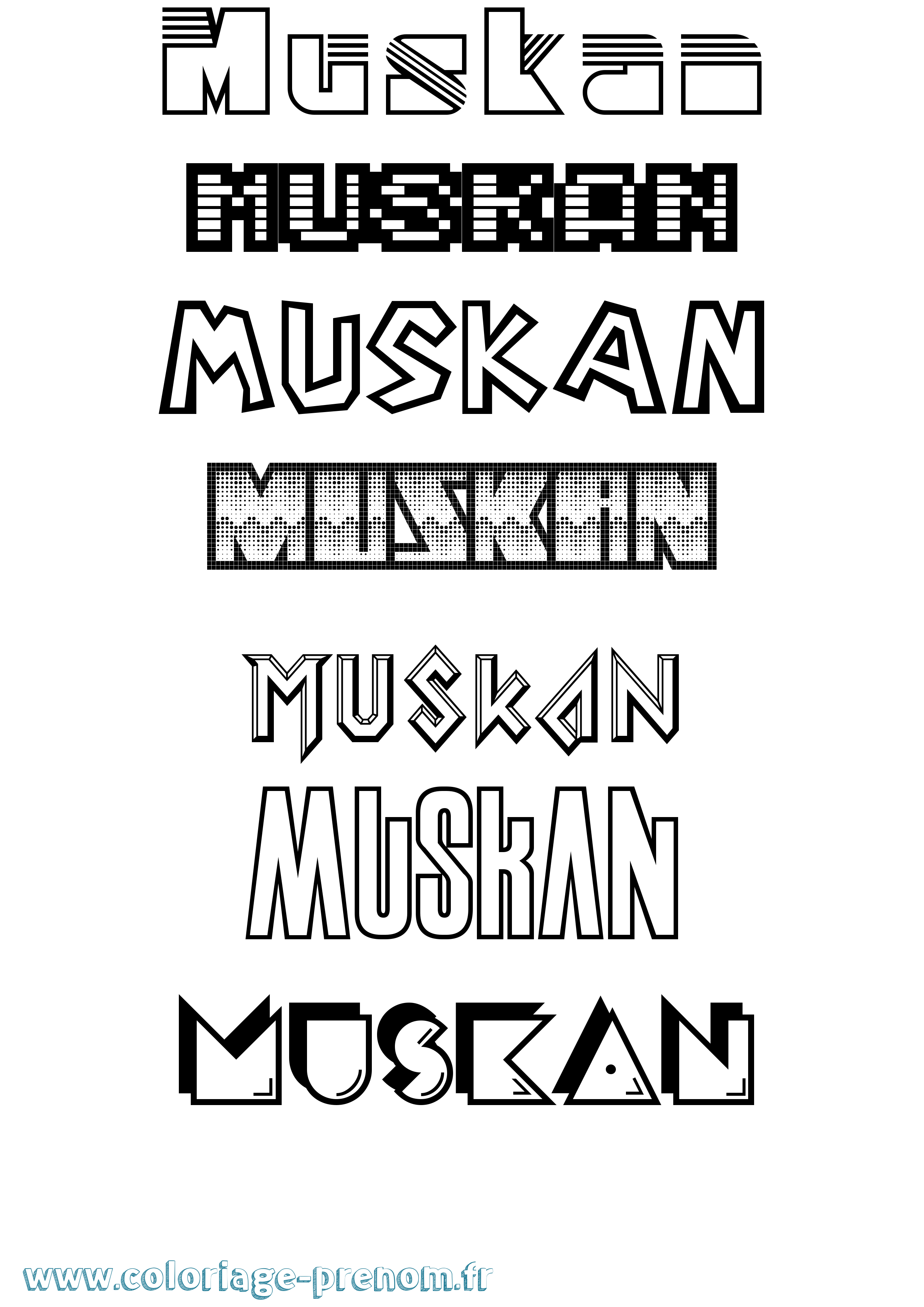 Coloriage Muskan Jeux Vidéos Coloriage prénom Muskan Jeux Vidéos