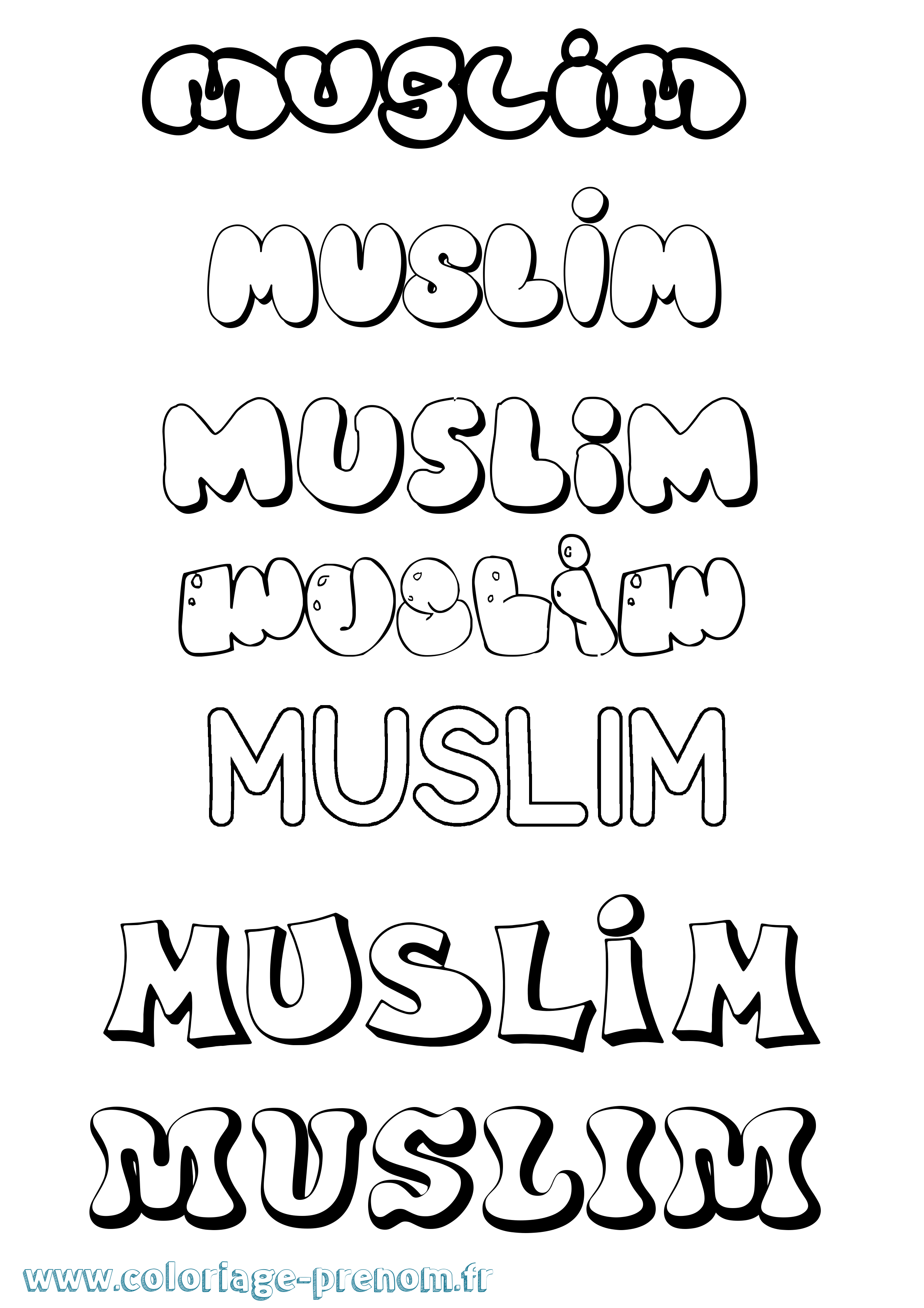 Coloriage Muslim Bubble Coloriage prénom Muslim Bubble