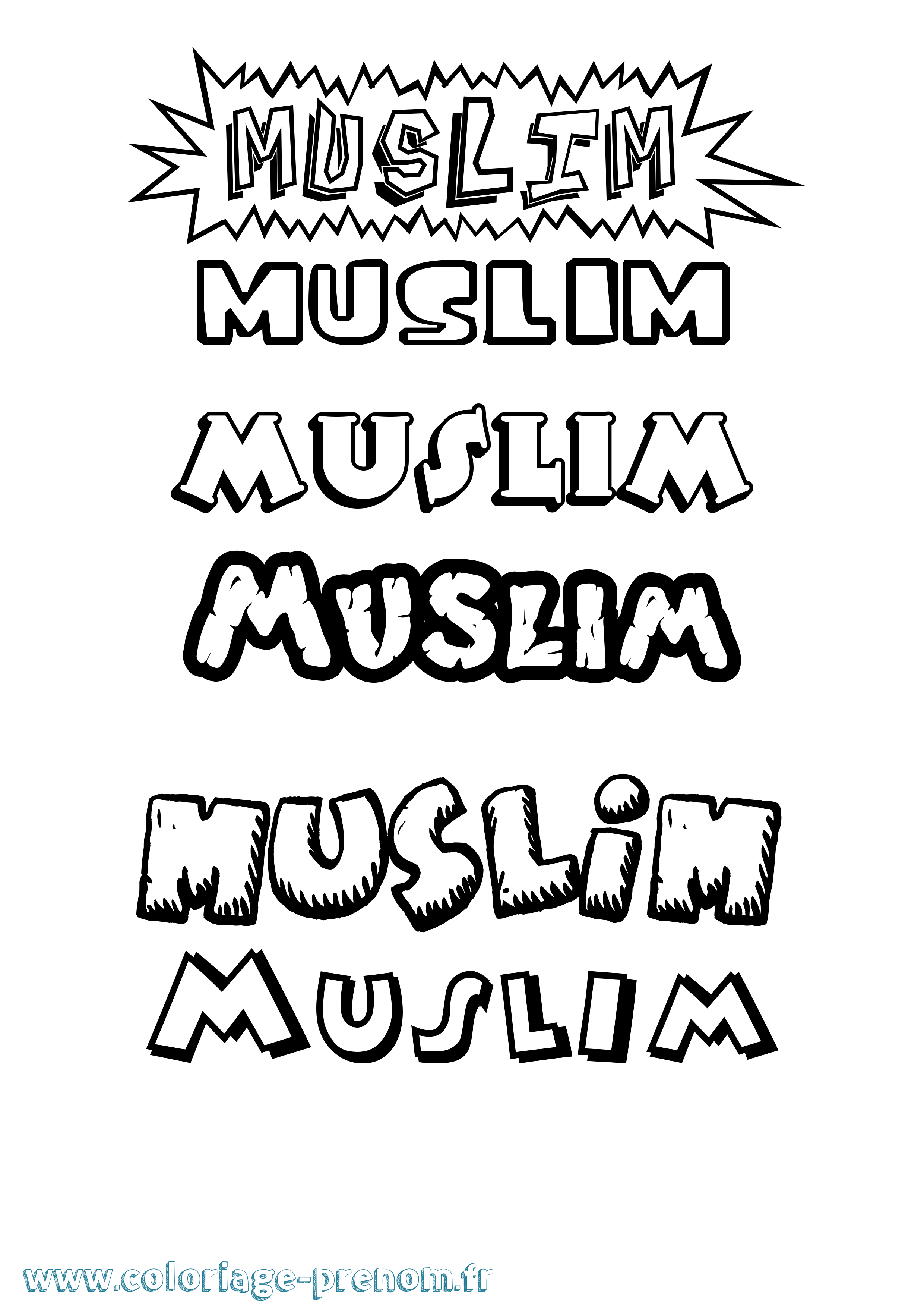 Coloriage Muslim Dessin Animé Coloriage prénom Muslim Dessin Animé
