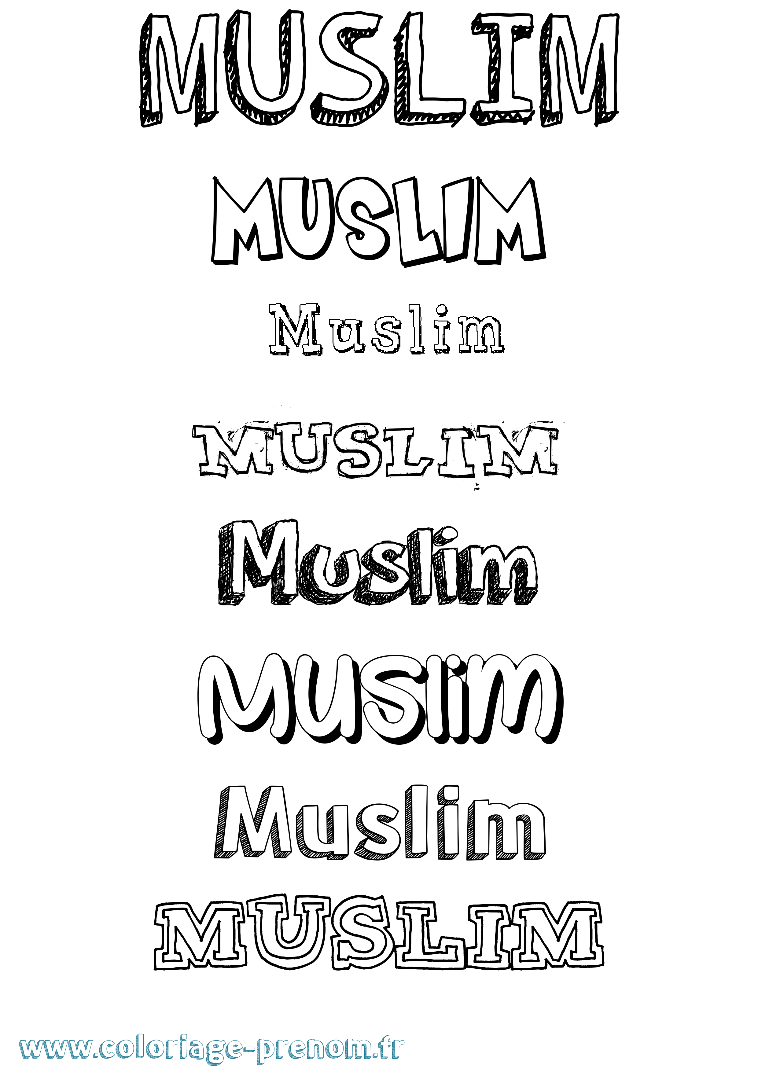 Coloriage Muslim Dessiné Coloriage prénom Muslim Dessiné