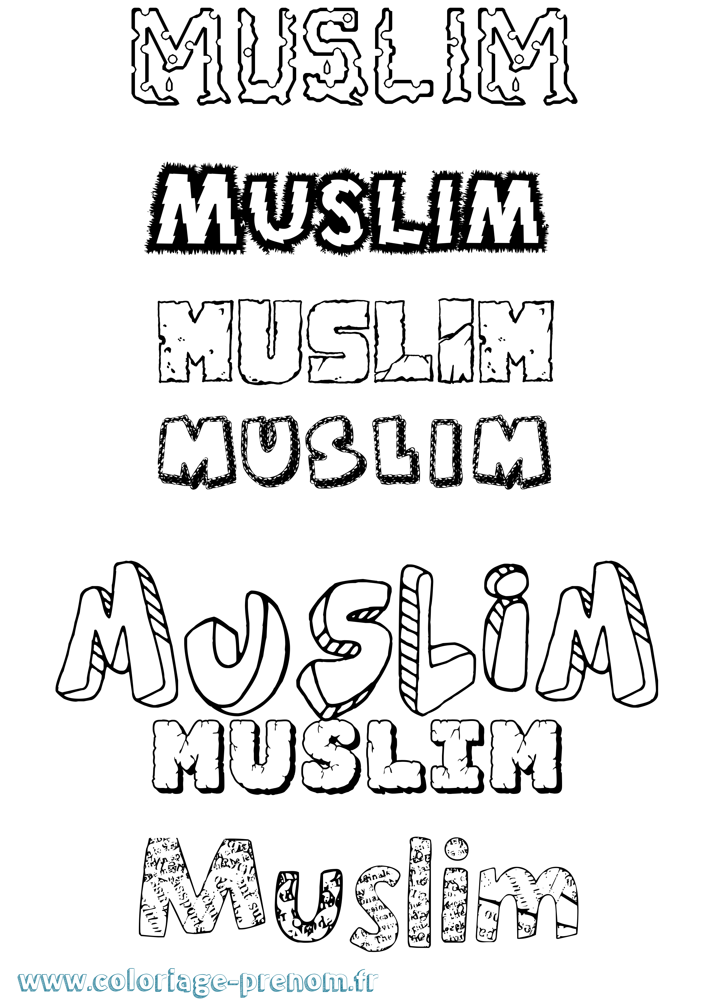 Coloriage Muslim Destructuré Coloriage prénom Muslim Destructuré