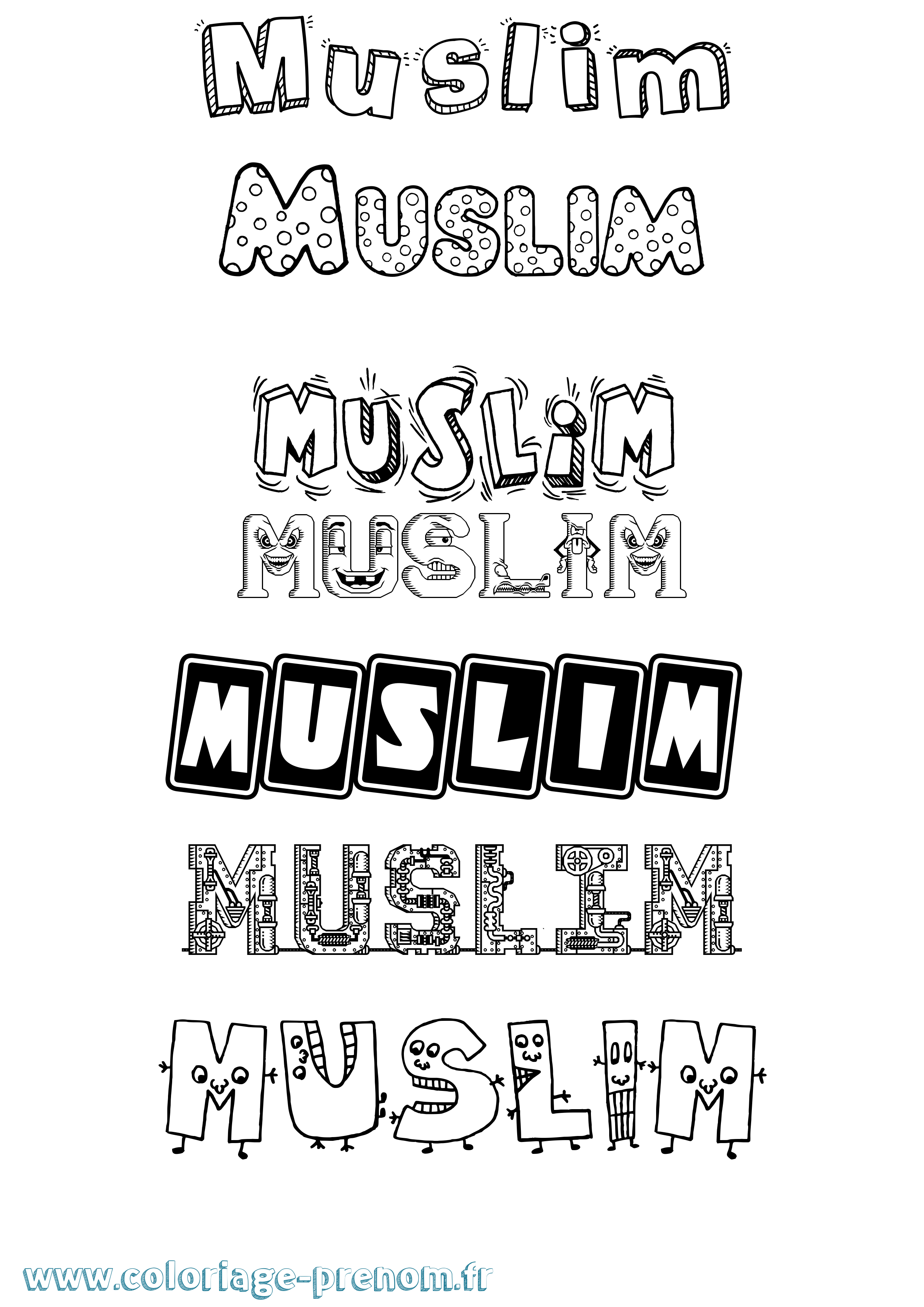 Coloriage Muslim Fun Coloriage prénom Muslim Fun