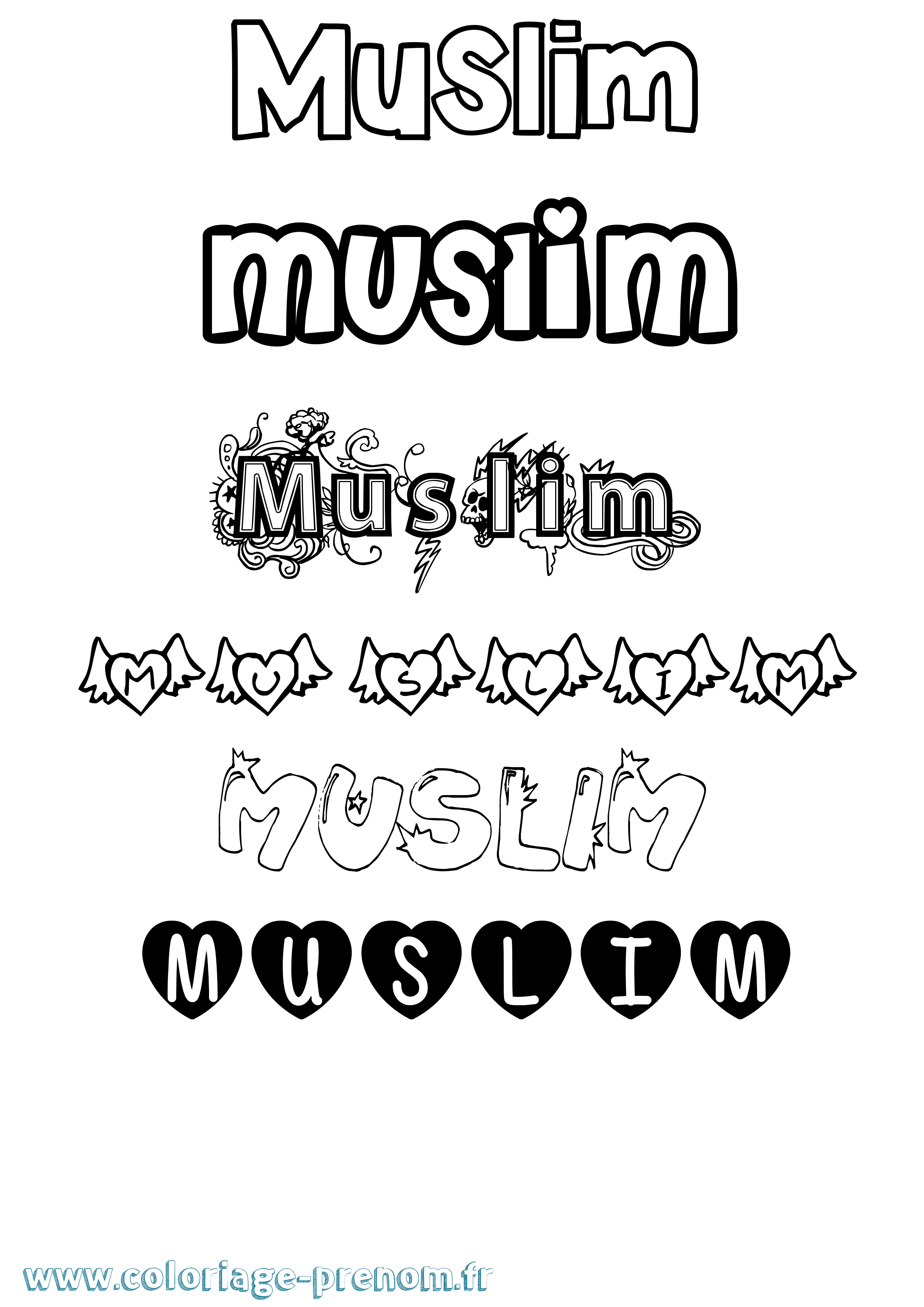 Coloriage Muslim Girly Coloriage prénom Muslim Girly