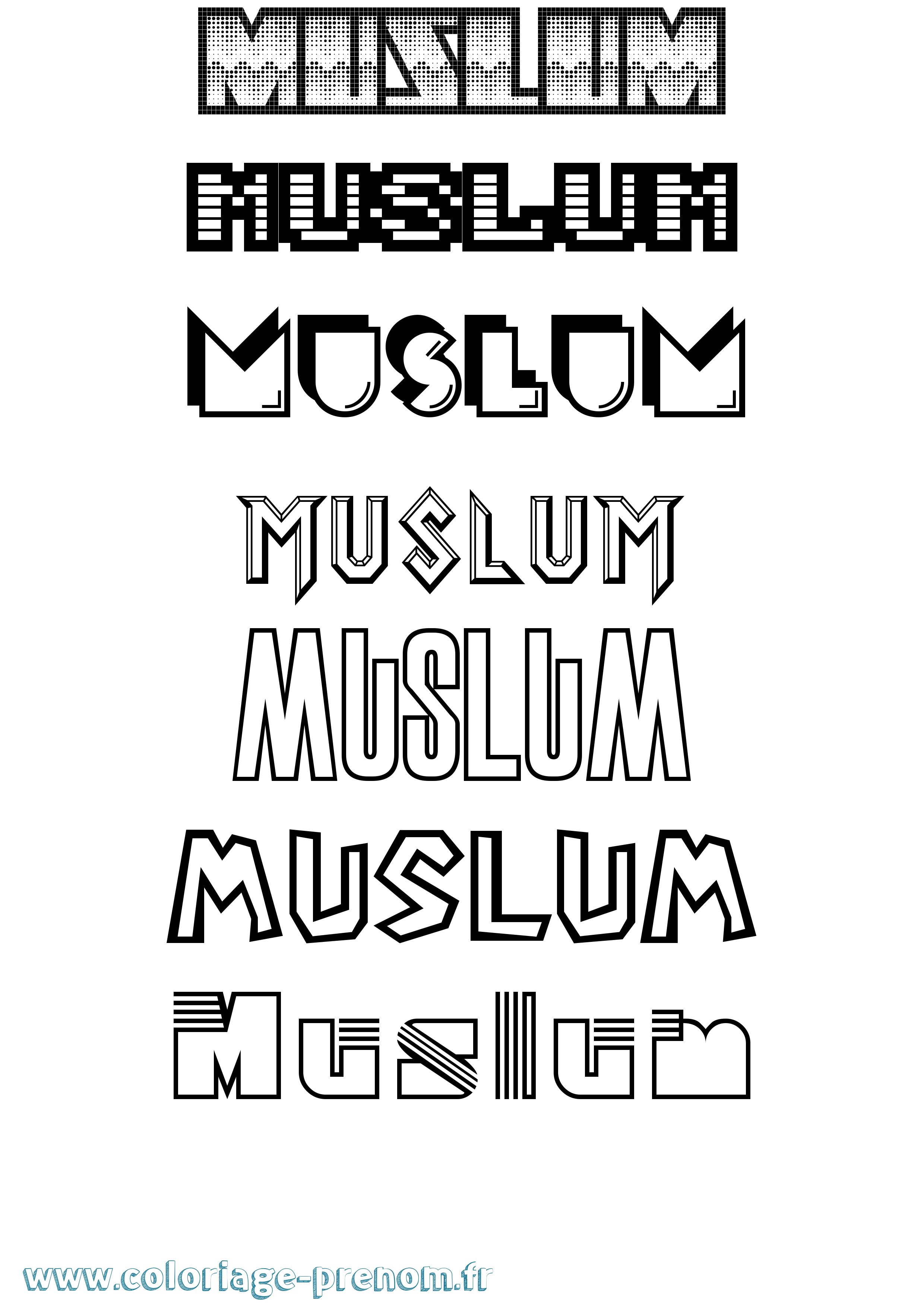 Coloriage Muslum Jeux Vidéos Coloriage prénom Muslum Jeux Vidéos
