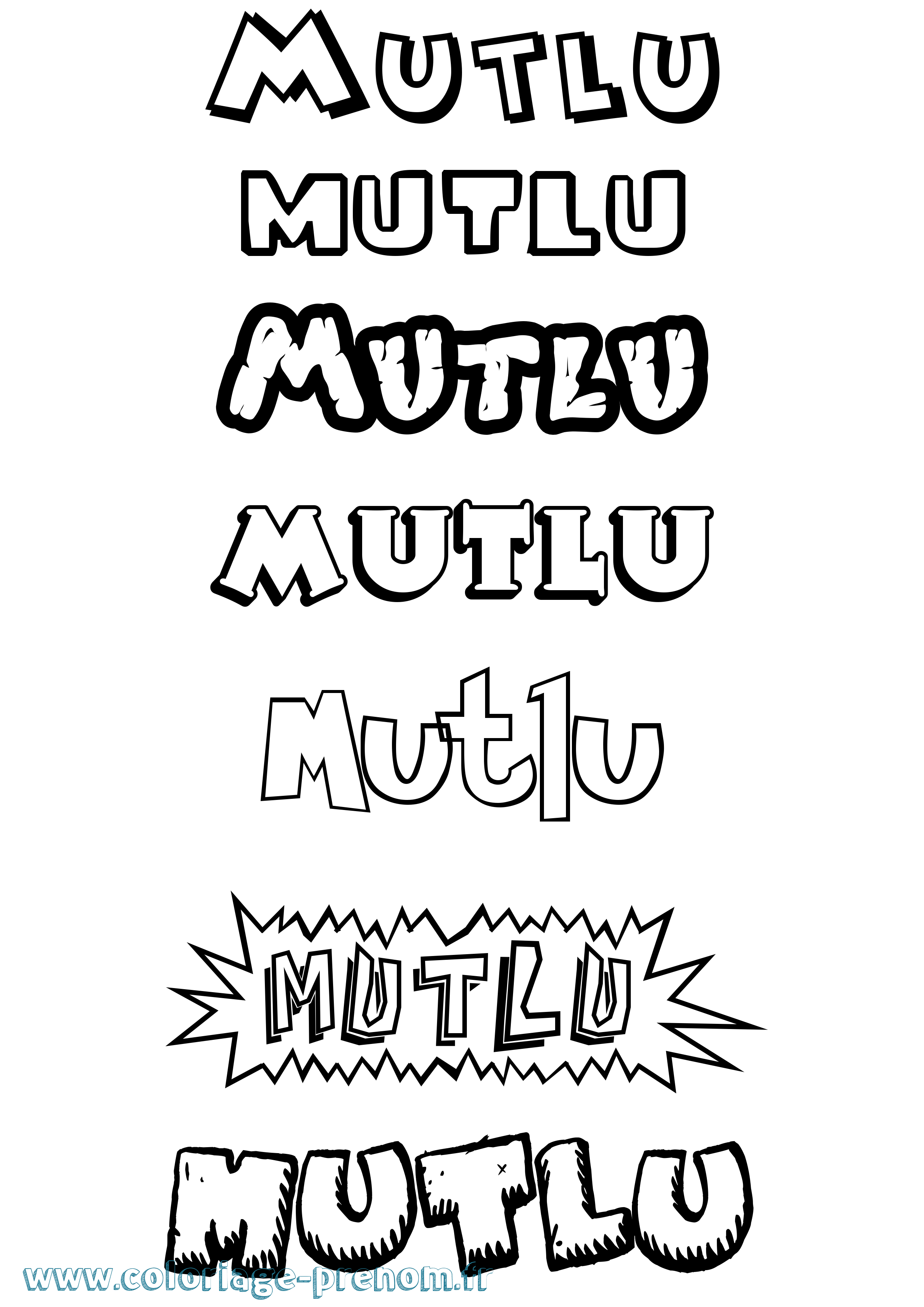 Coloriage Mutlu Dessin Animé Coloriage prénom Mutlu Dessin Animé