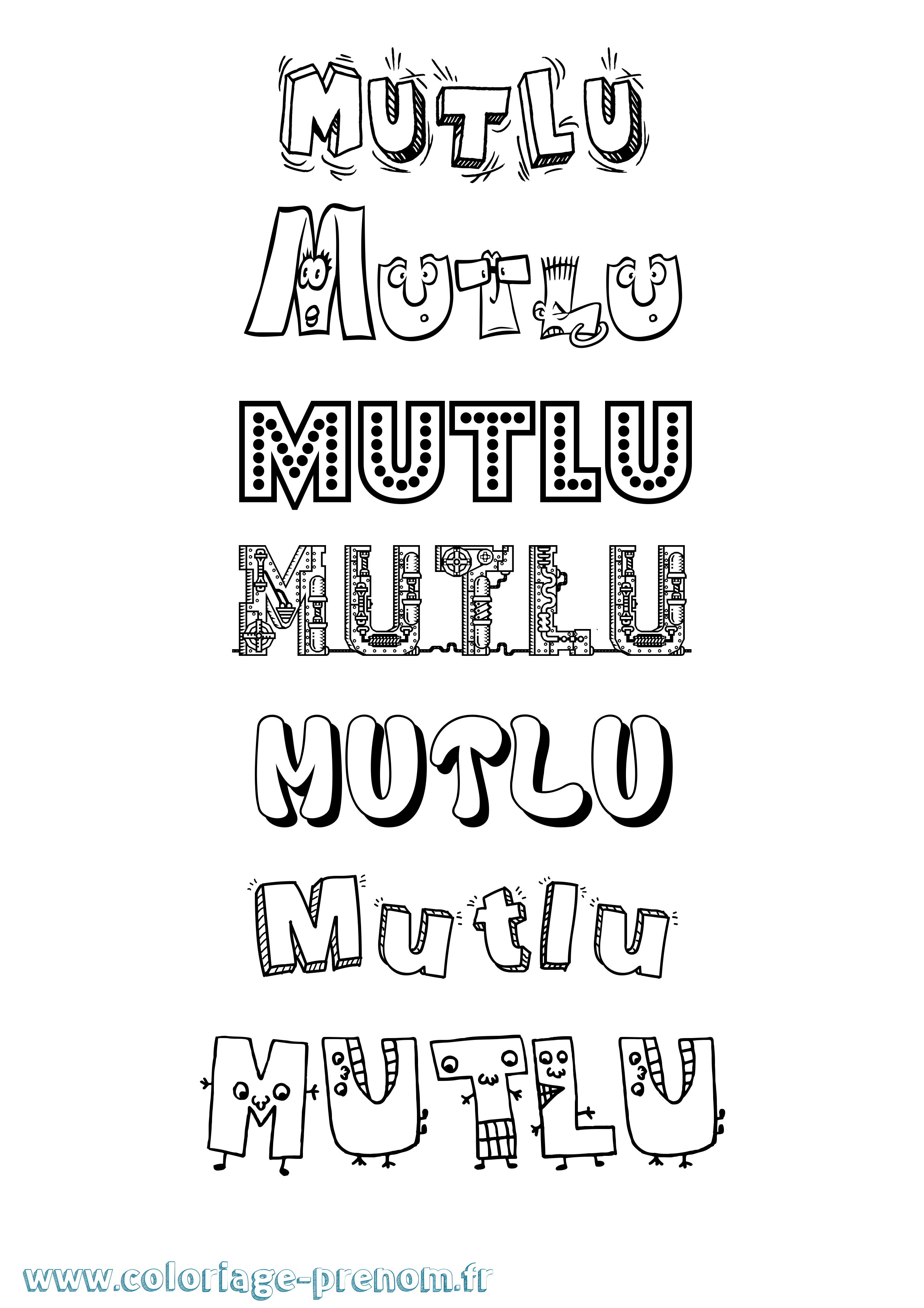 Coloriage Mutlu Fun Coloriage prénom Mutlu Fun