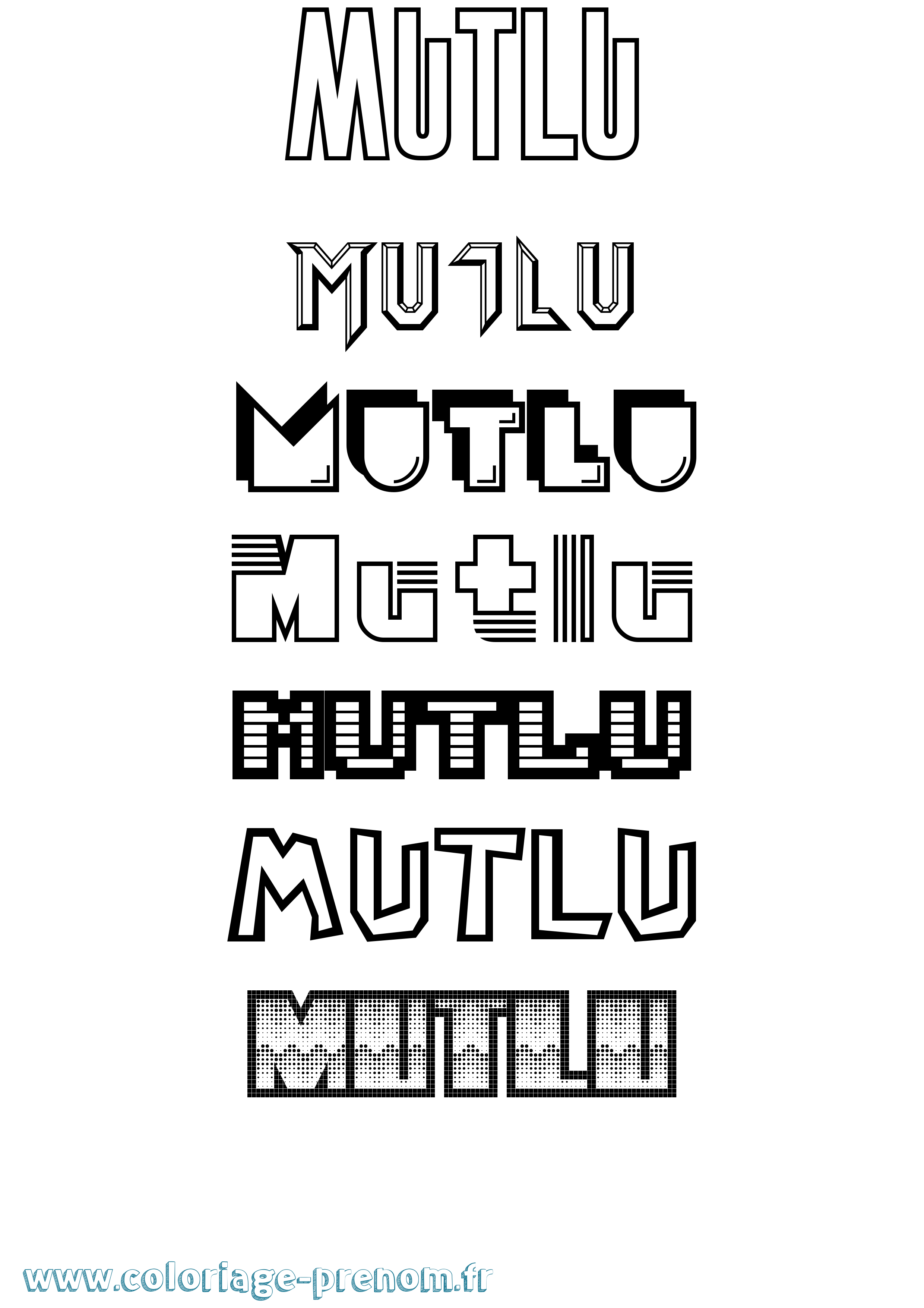 Coloriage Mutlu Jeux Vidéos Coloriage prénom Mutlu Jeux Vidéos
