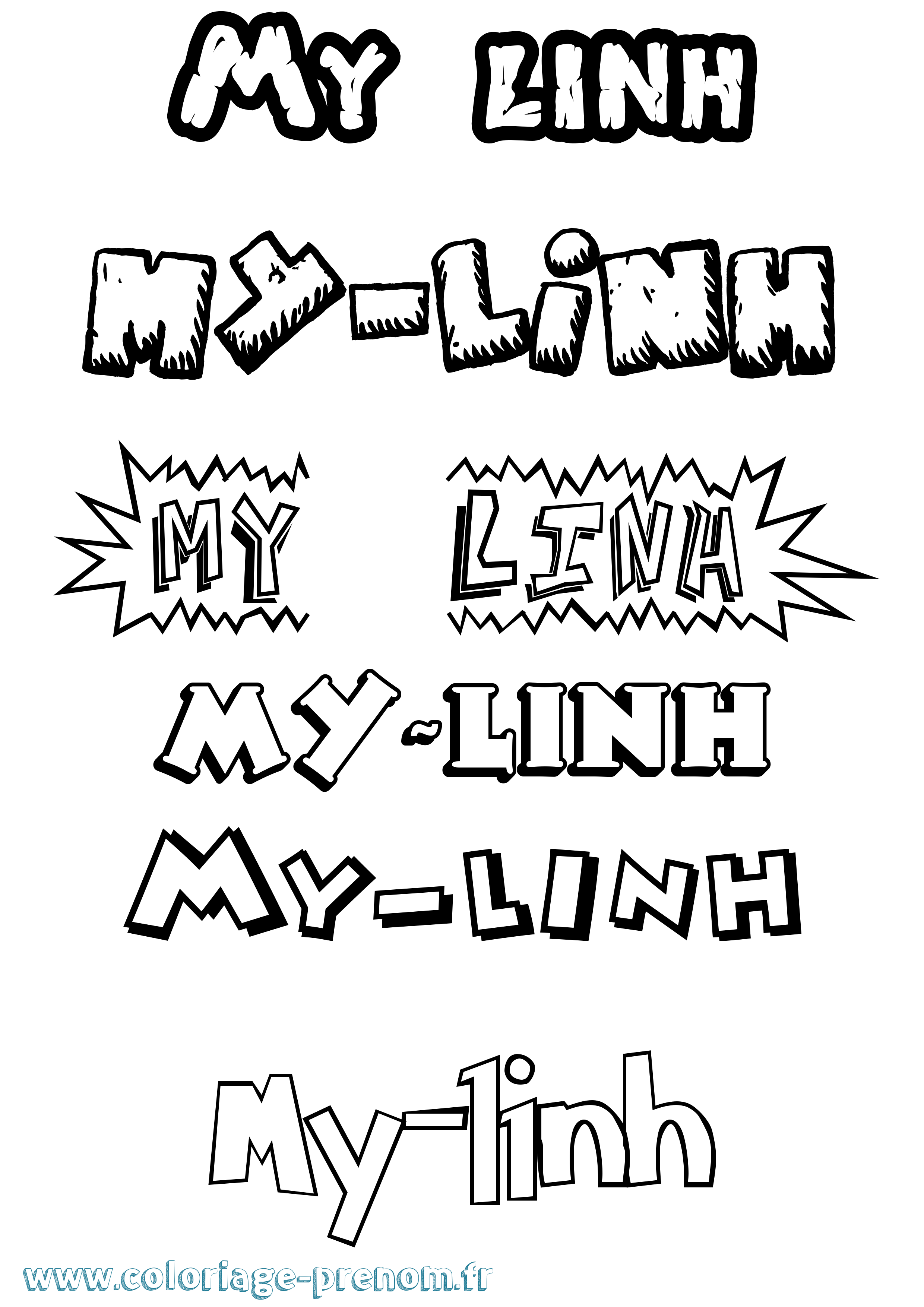 Coloriage My-Linh Dessin Animé Coloriage prénom My-Linh Dessin Animé
