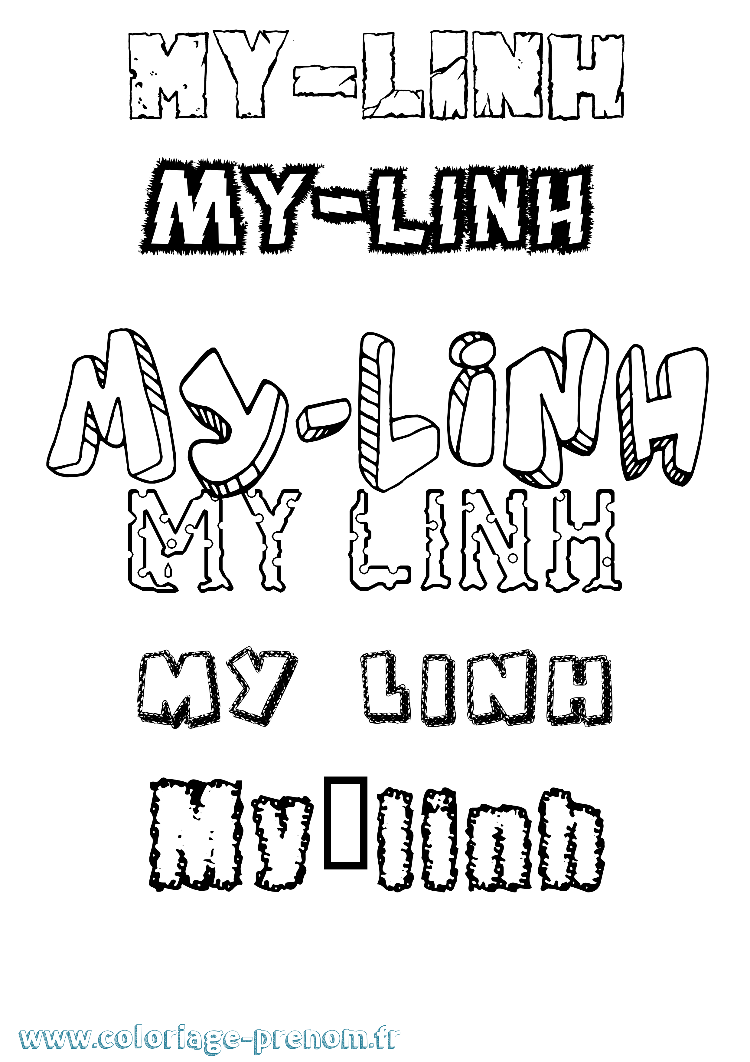 Coloriage My-Linh Destructuré Coloriage prénom My-Linh Destructuré