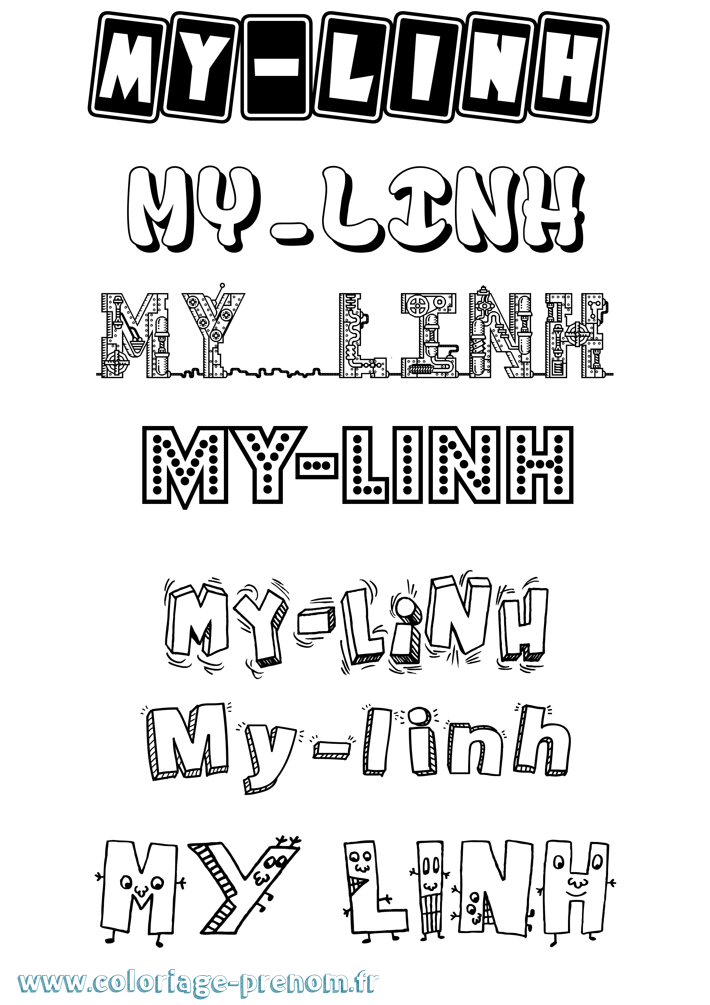 Coloriage My-Linh Fun Coloriage prénom My-Linh Fun