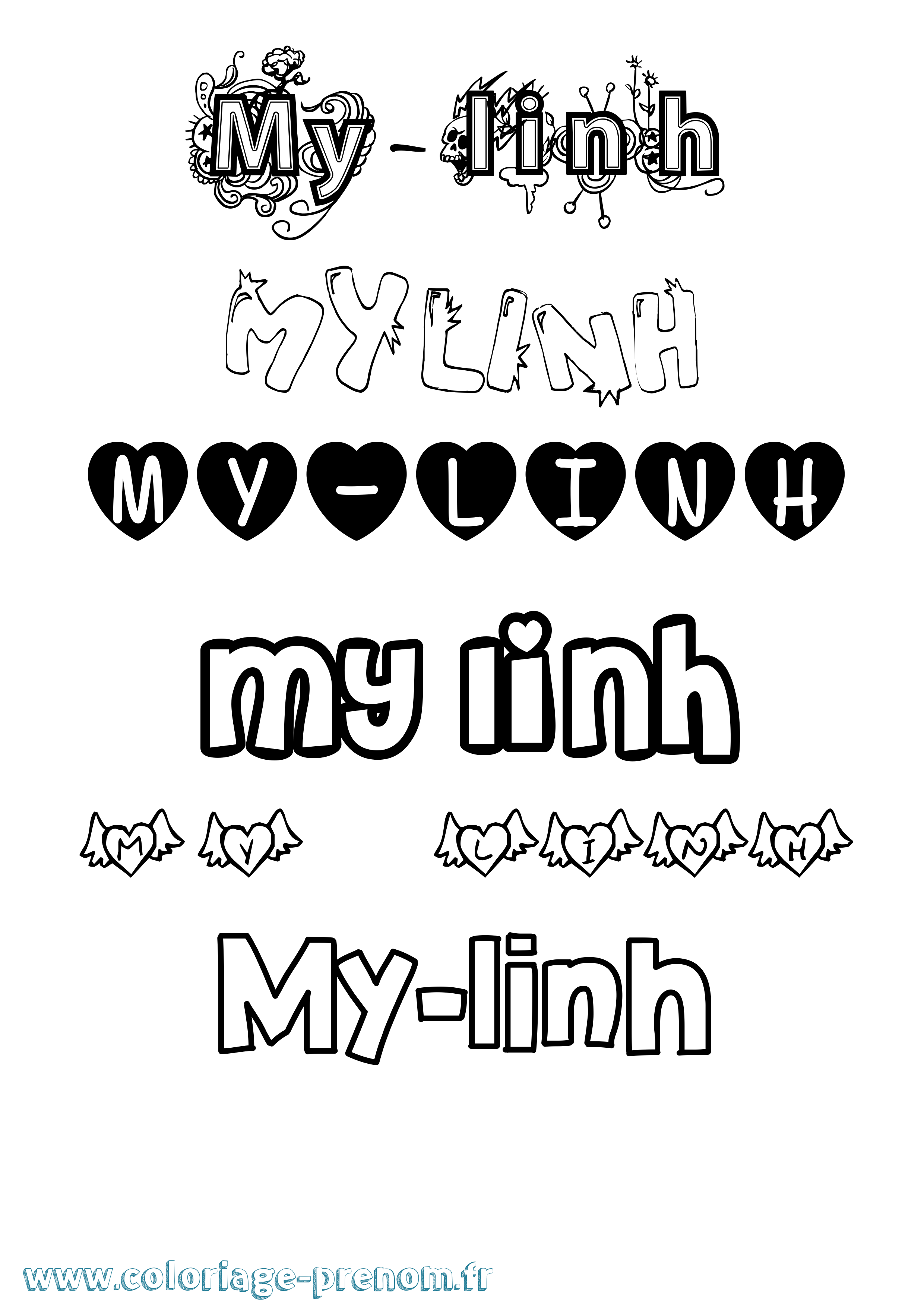 Coloriage My-Linh Girly Coloriage prénom My-Linh Girly