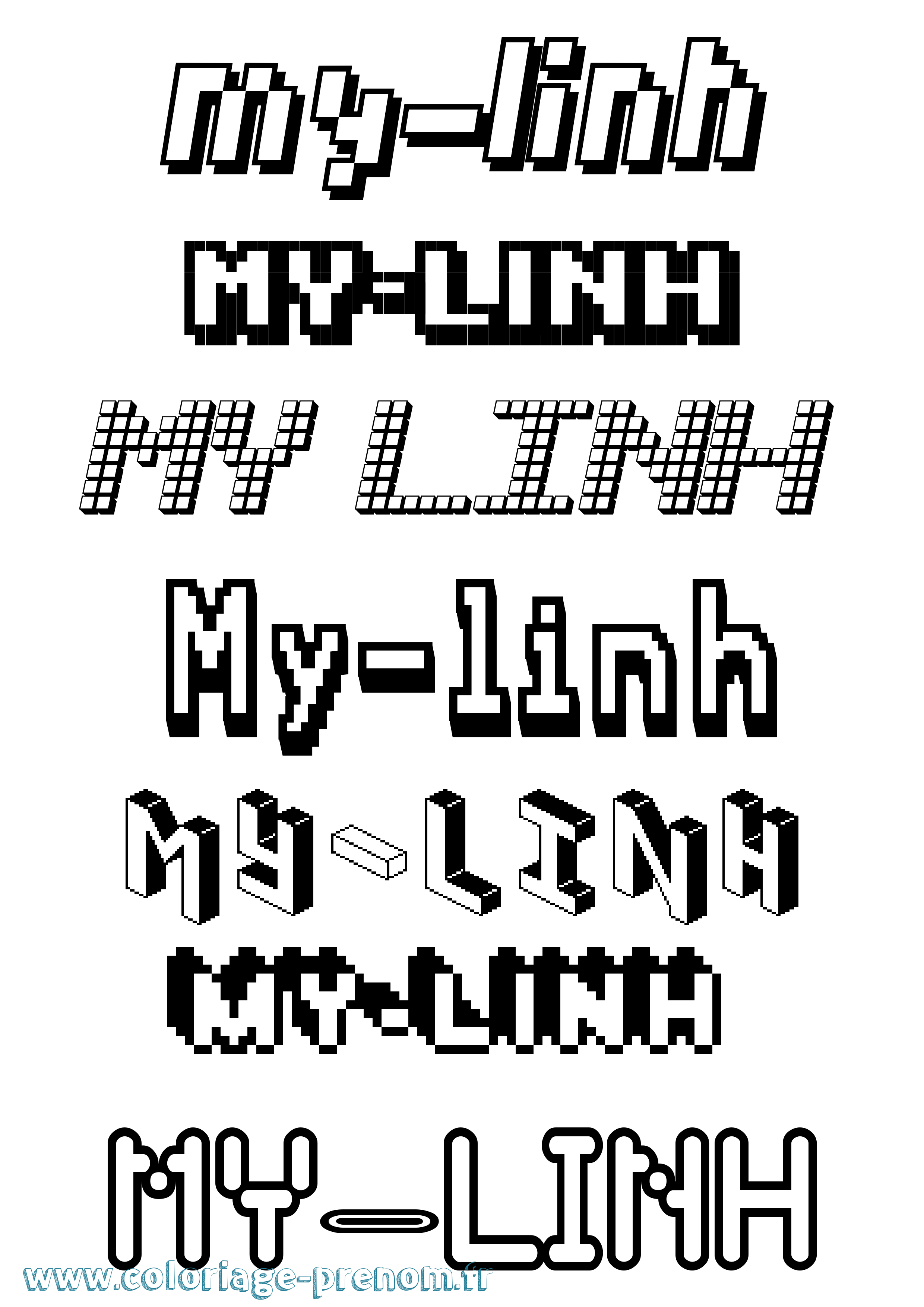Coloriage My-Linh Pixel Coloriage prénom My-Linh Pixel