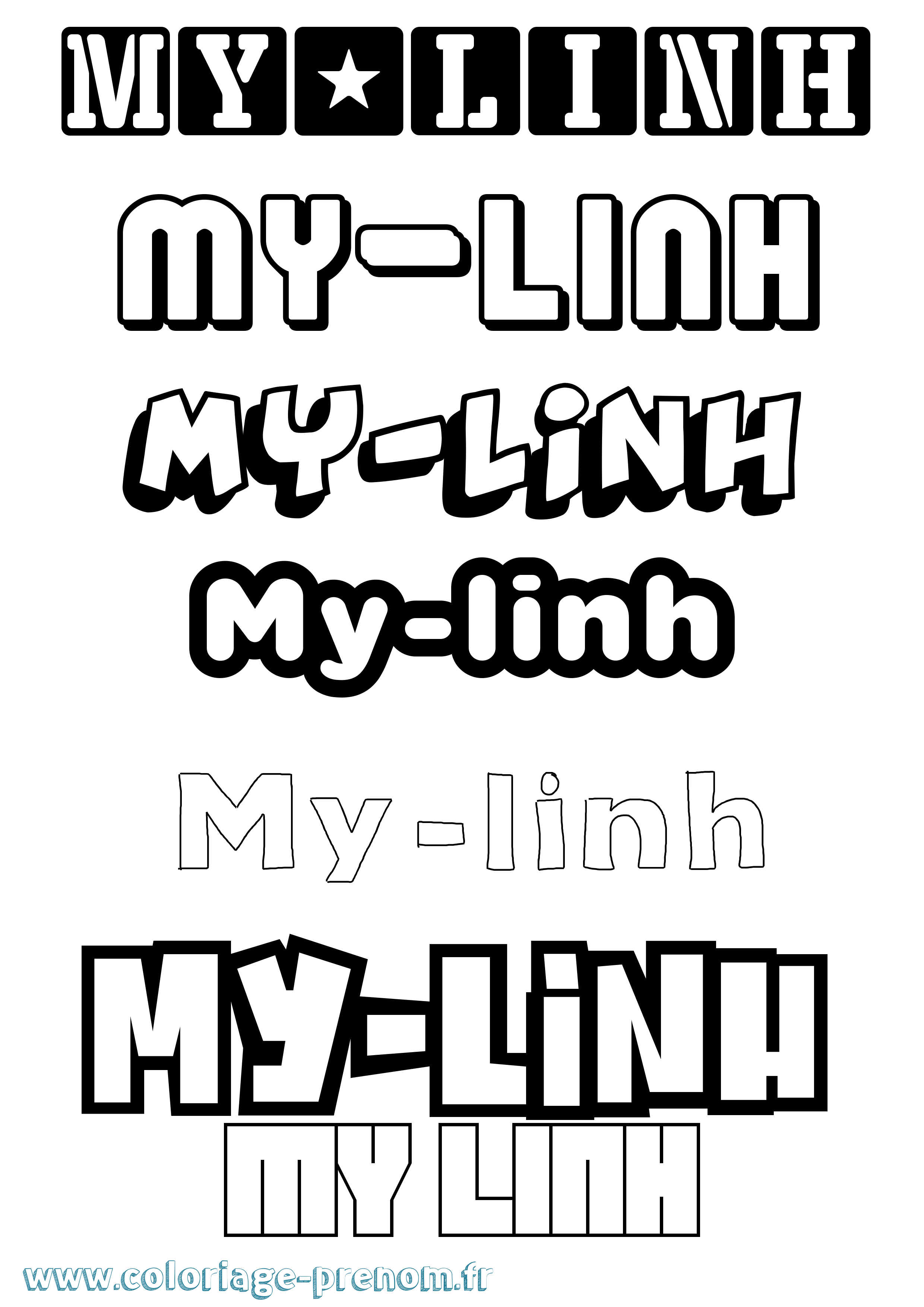 Coloriage My-Linh Simple Coloriage prénom My-Linh Simple