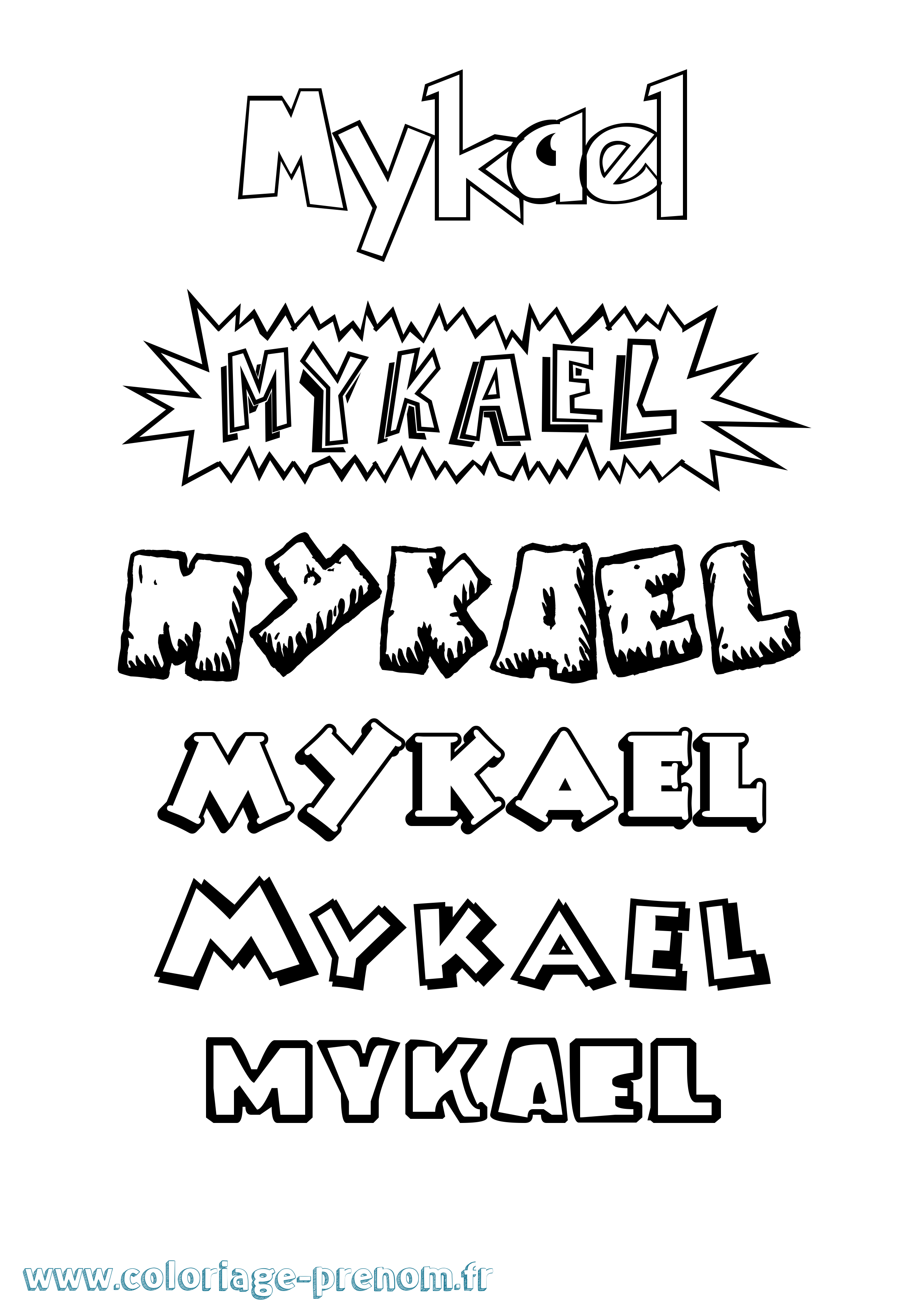Coloriage Mykael Dessin Animé Coloriage prénom Mykael Dessin Animé