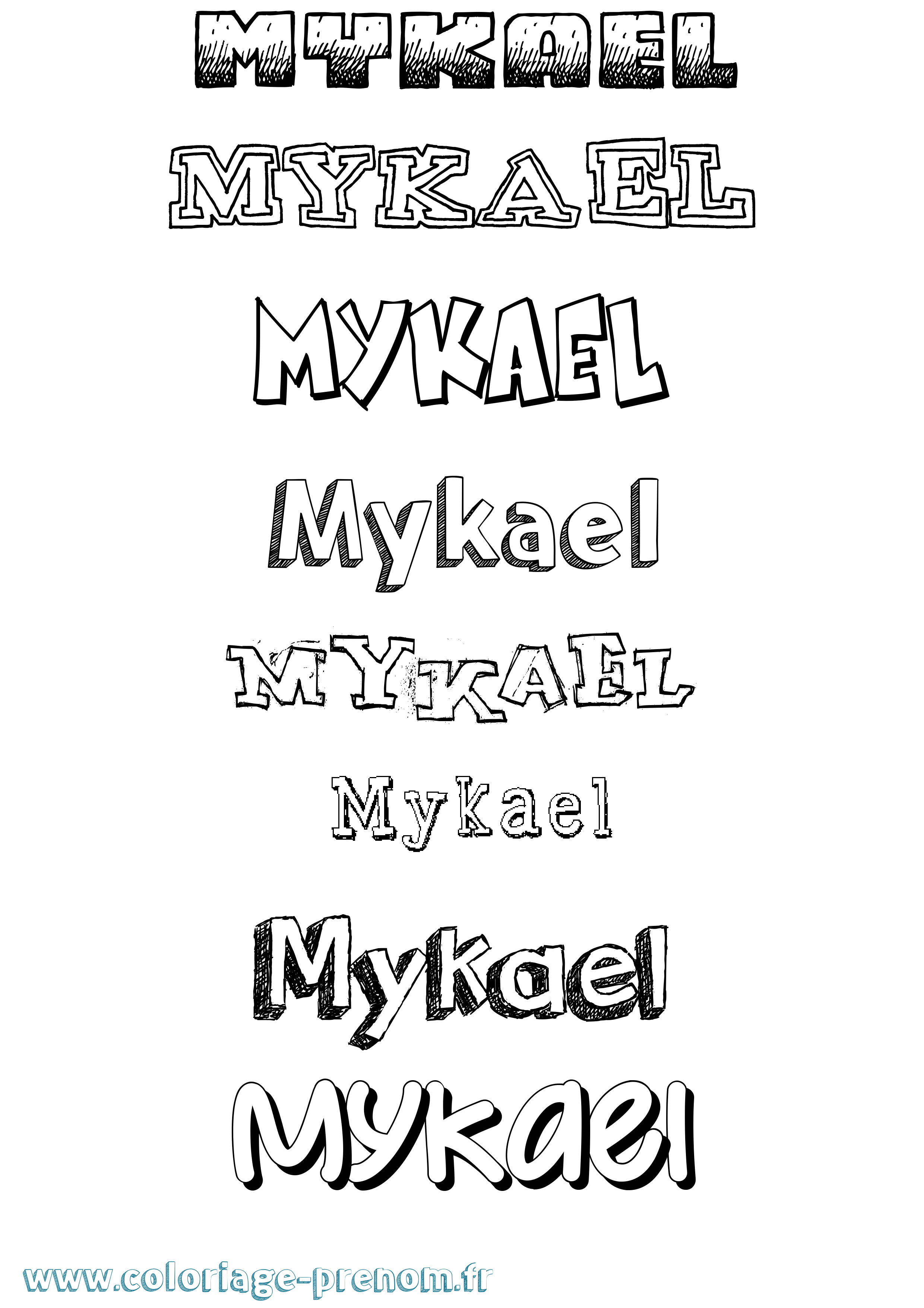 Coloriage Mykael Dessiné Coloriage prénom Mykael Dessiné