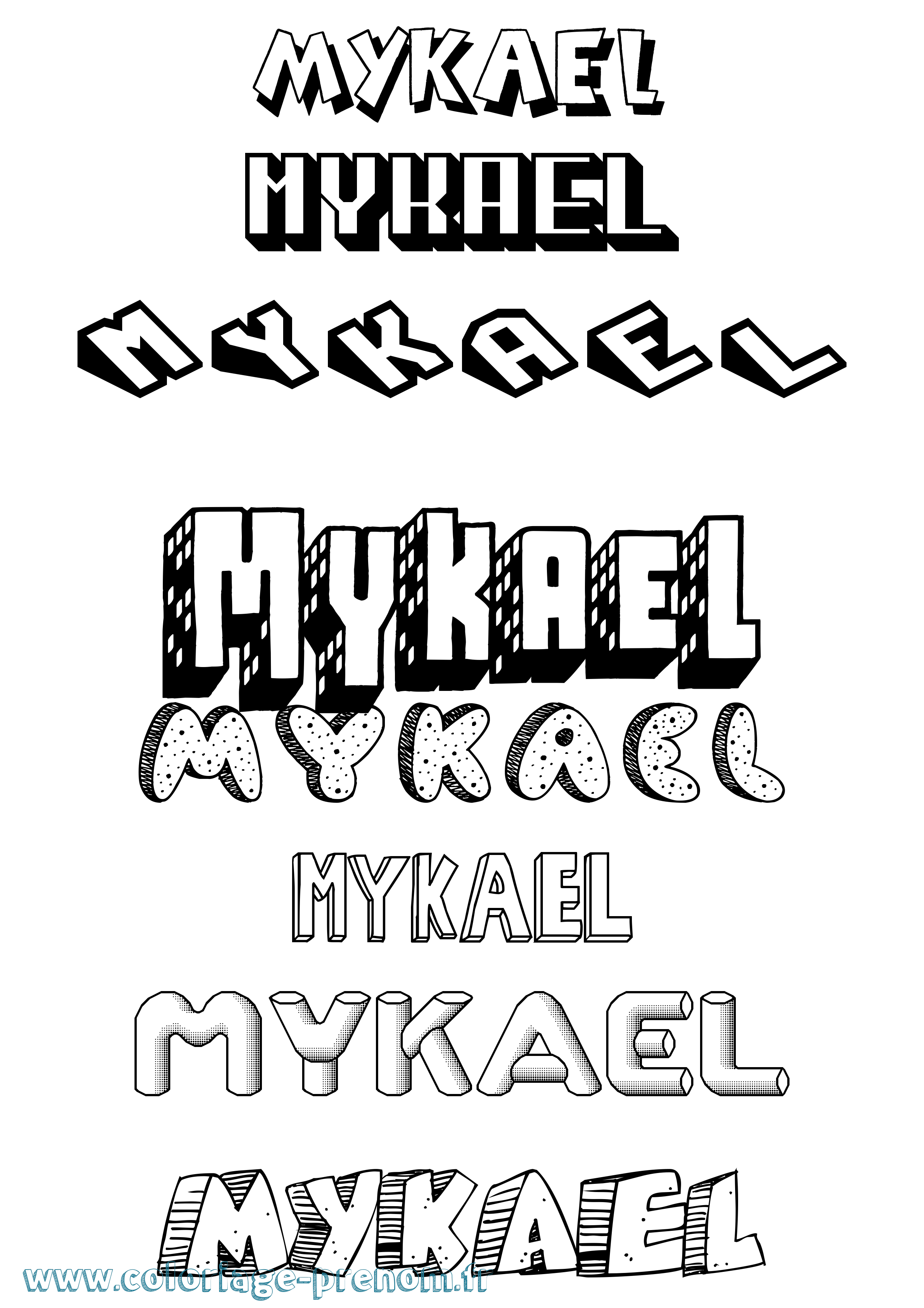 Coloriage Mykael Effet 3D Coloriage prénom Mykael Effet 3D