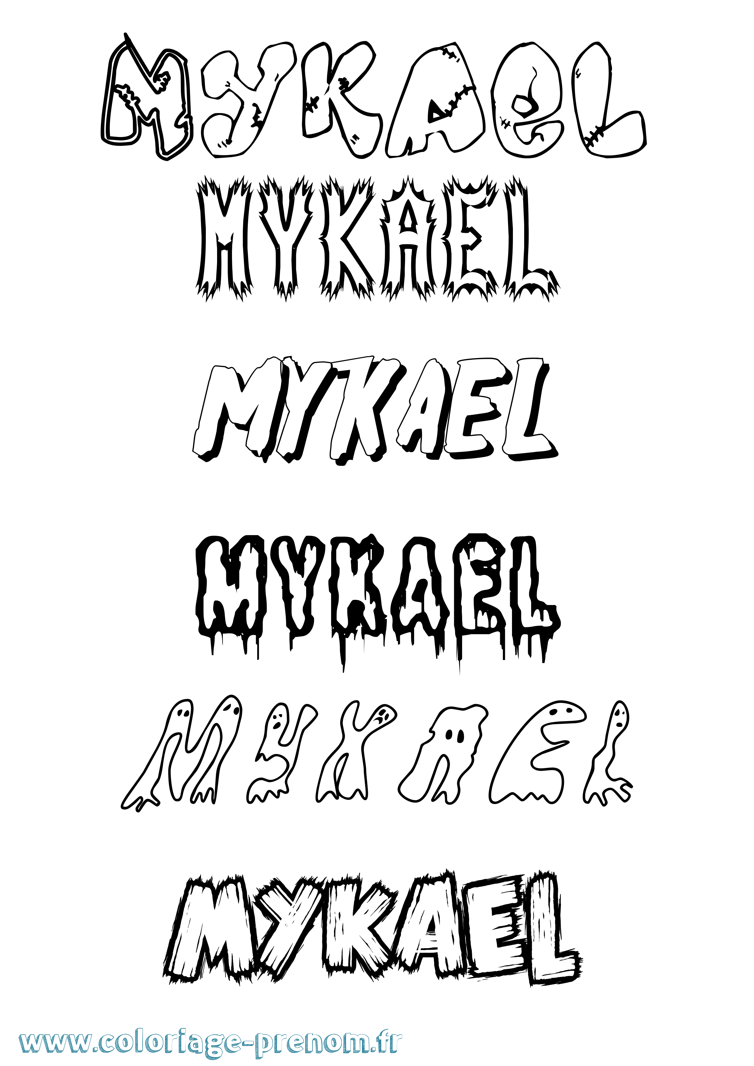 Coloriage Mykael Frisson Coloriage prénom Mykael Frisson