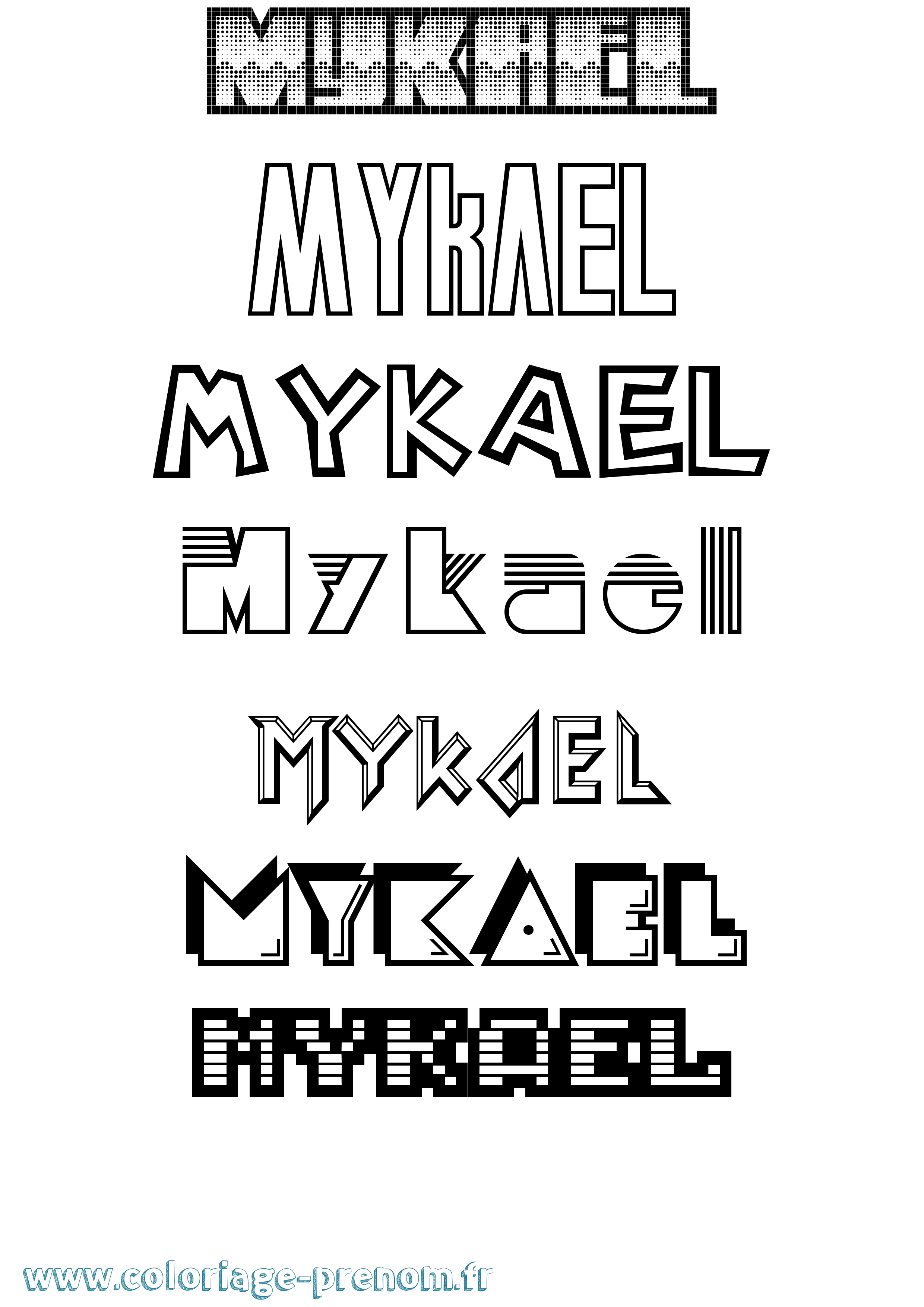 Coloriage Mykael Jeux Vidéos Coloriage prénom Mykael Jeux Vidéos